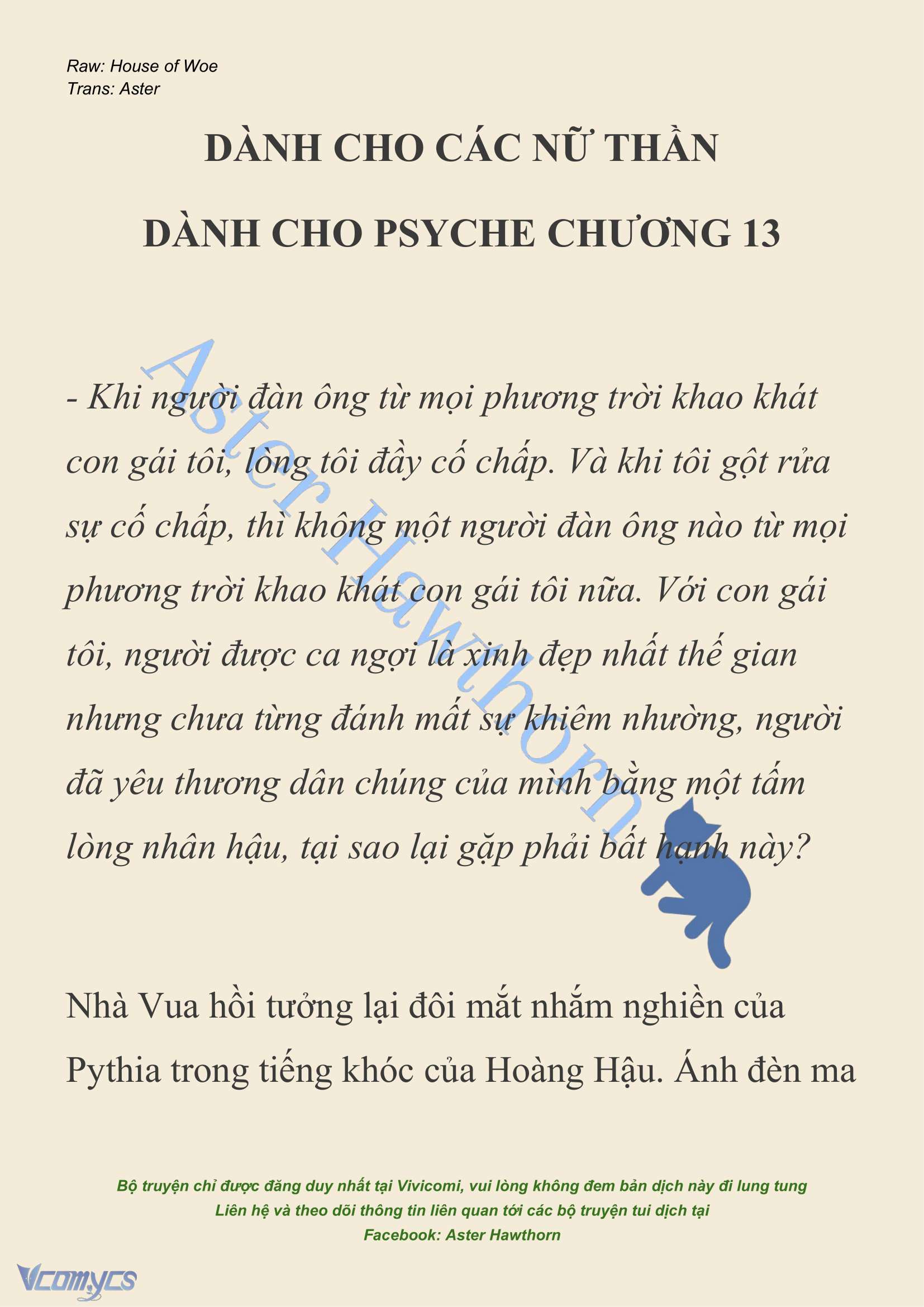 [NOVEL] Dành Cho Các Nữ Thần: Dành cho Psyche Chap 13 - Next Chap 14