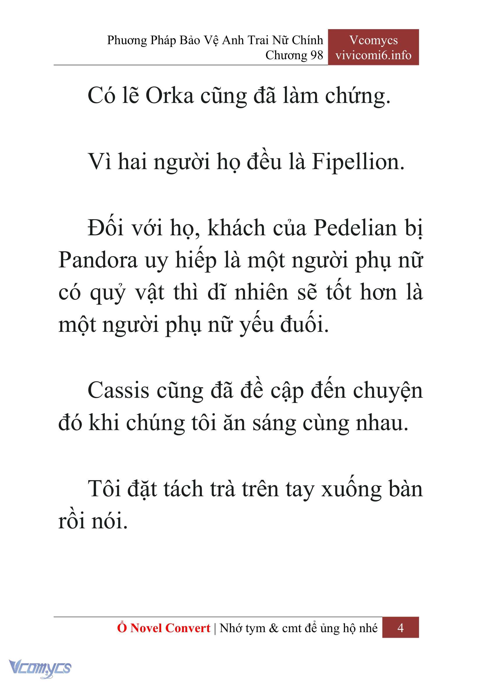 [Novel] Phương Pháp Bảo Vệ Anh Trai Nữ Chính Chap 98 - Trang 2