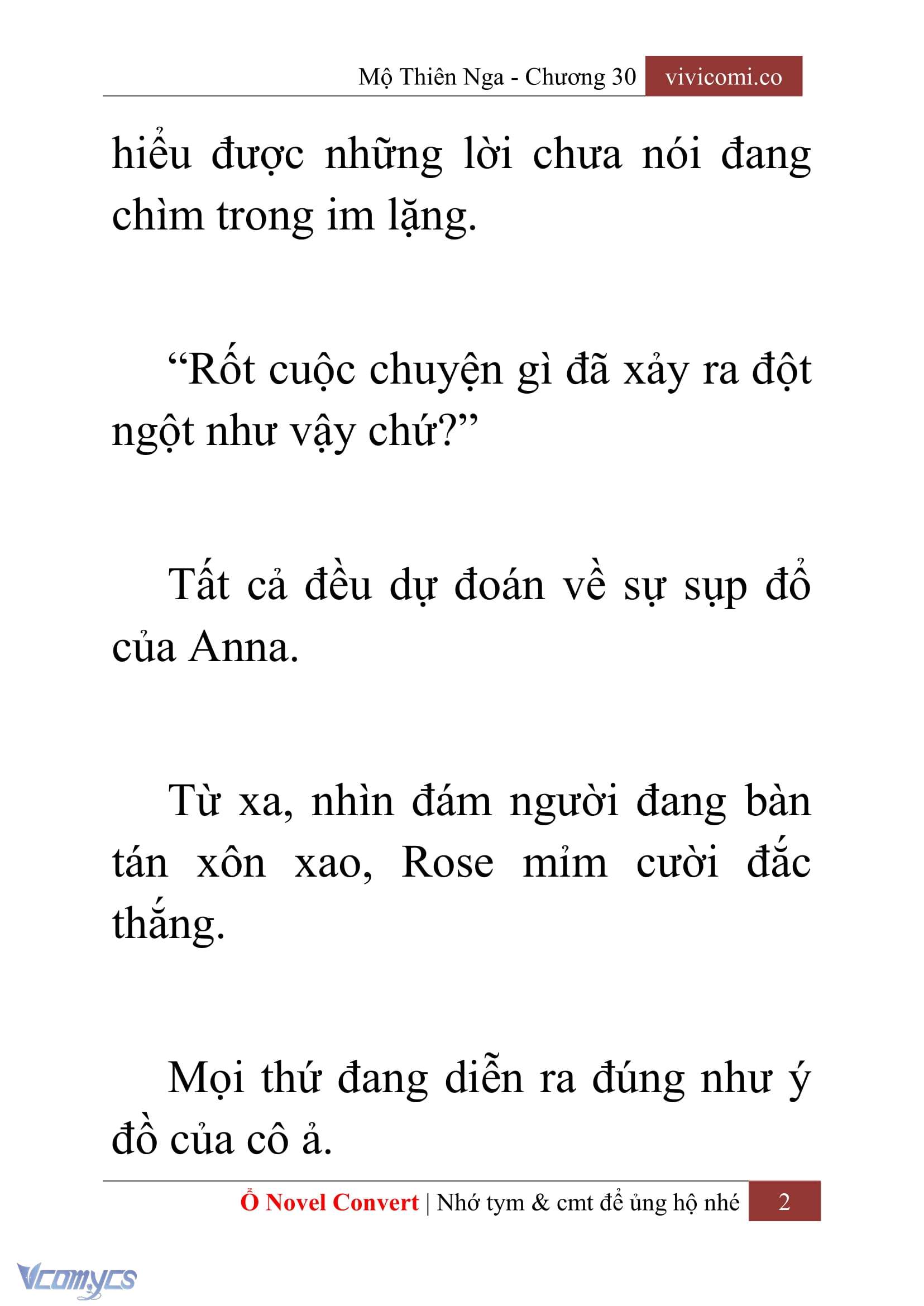 [Novel] Mộ Thiên Nga Chap 30 - Trang 2