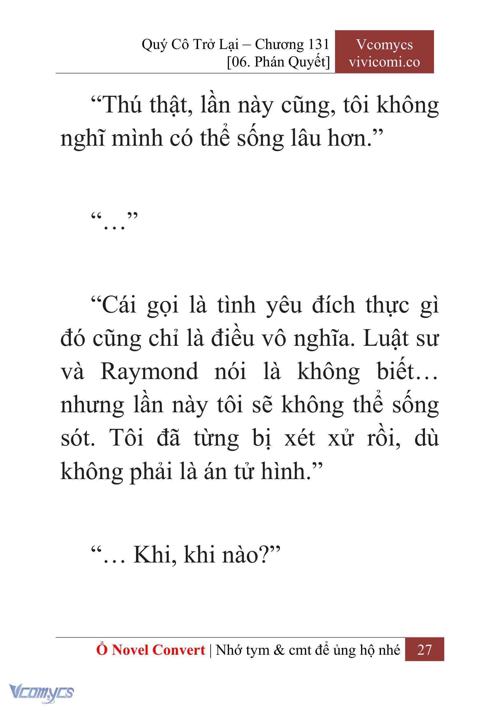 [Novel] Quý Cô Trở Lại Chap 131 - Trang 2