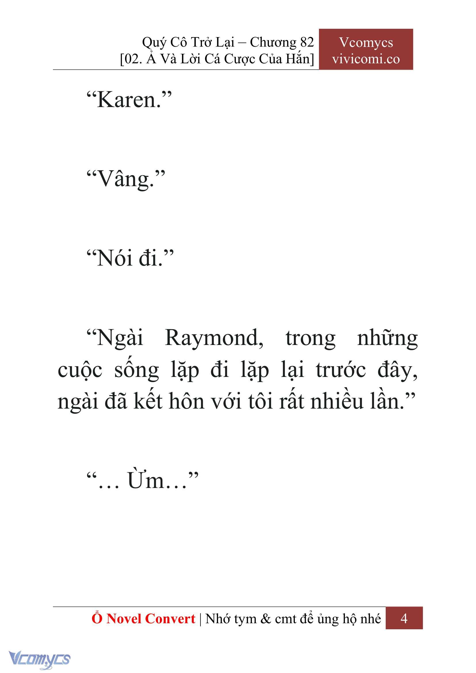 [Novel] Quý Cô Trở Lại Chap 82 - Trang 2