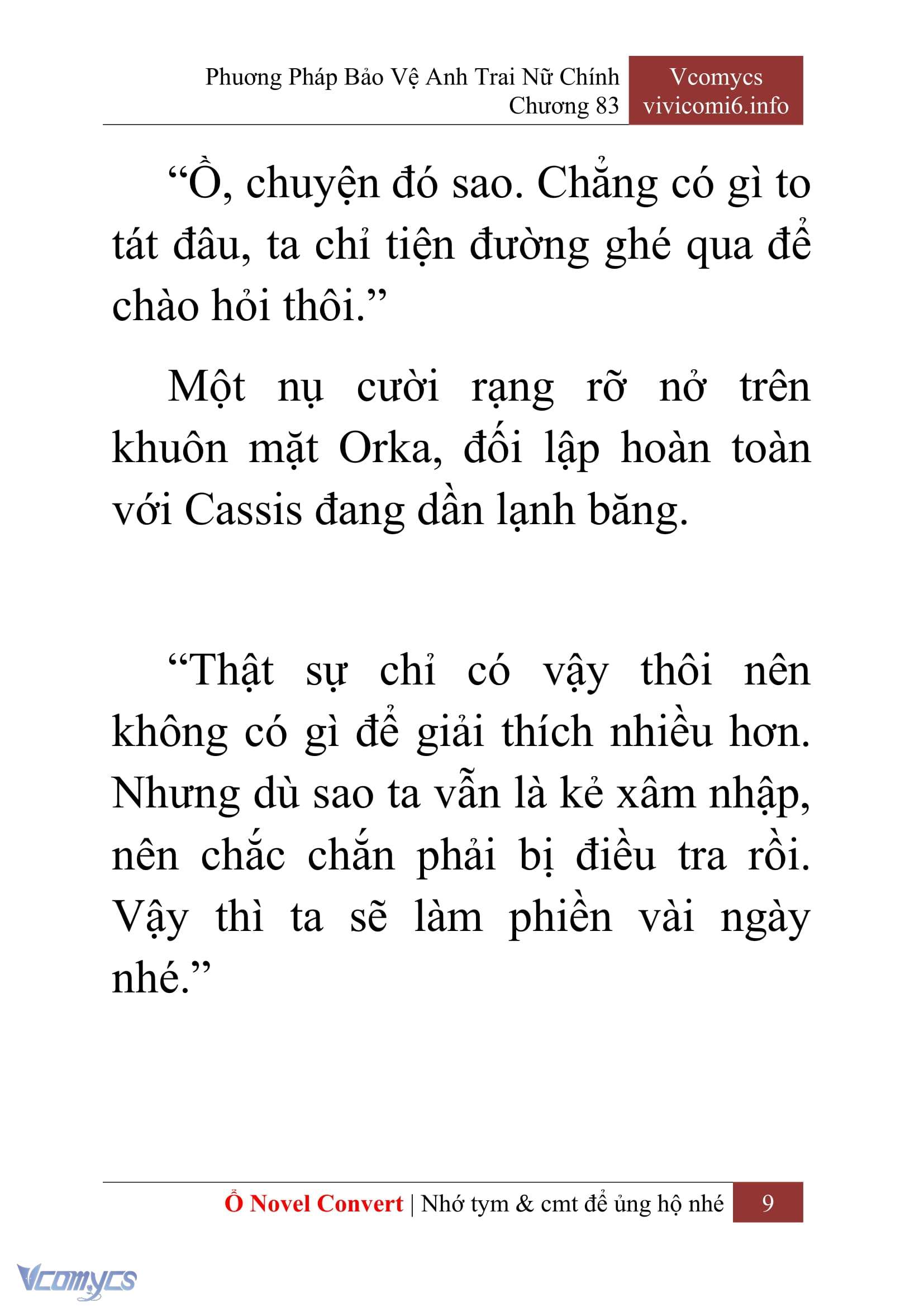 [Novel] Phương Pháp Bảo Vệ Anh Trai Nữ Chính Chap 83 - Trang 2