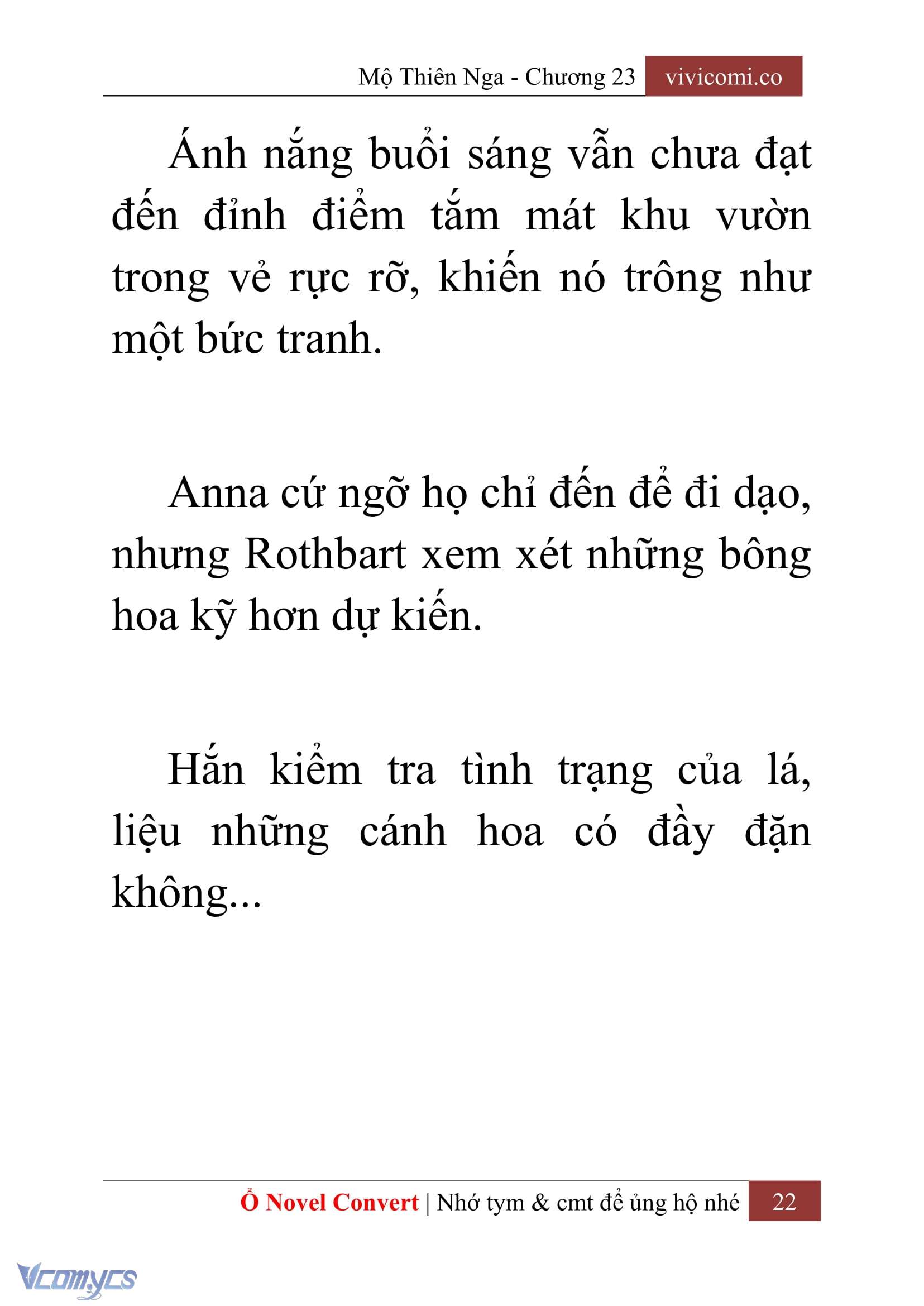 [Novel] Mộ Thiên Nga Chap 23 - Trang 2