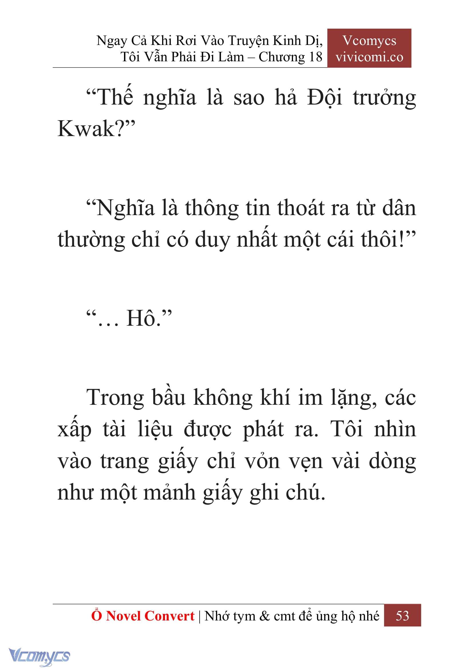[Novel] Ngay Cả Khi Rơi Vào Truyện Kinh Dị, Tôi Vẫn Phải Đi Làm Chap 18 - Trang 2