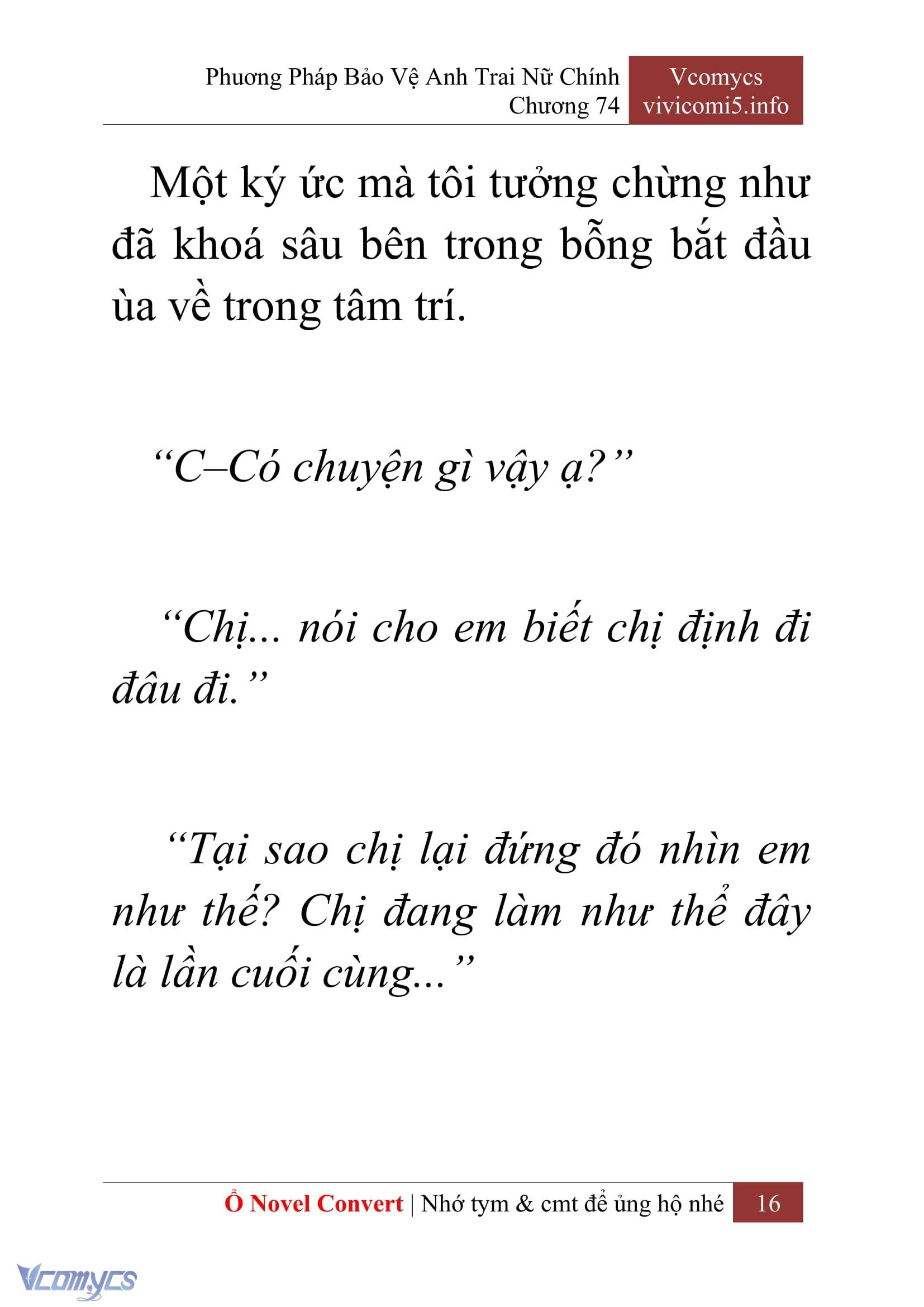 [Novel] Phương Pháp Bảo Vệ Anh Trai Nữ Chính Chap 74 - Trang 2