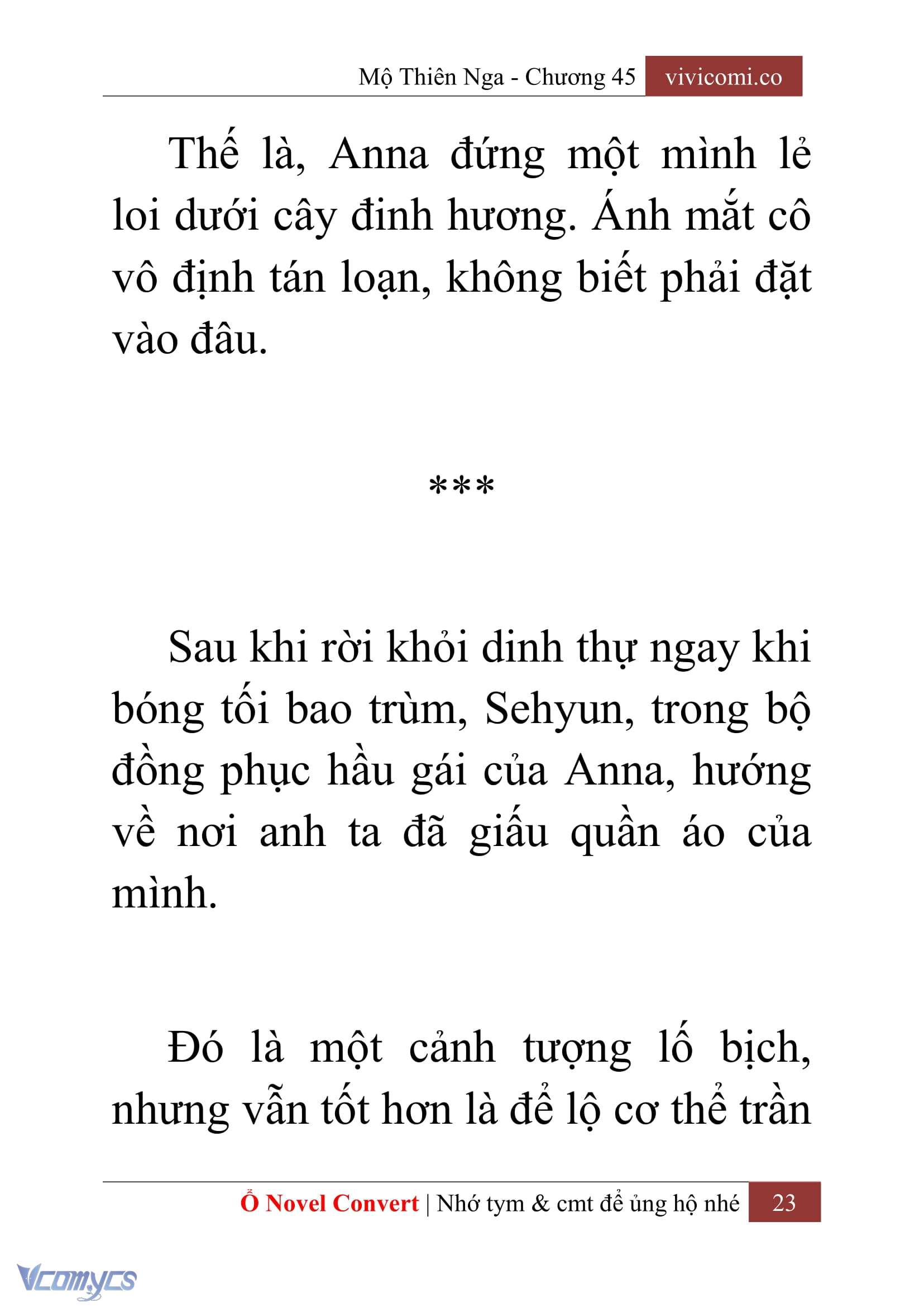 [Novel] Mộ Thiên Nga Chap 45 - Trang 2
