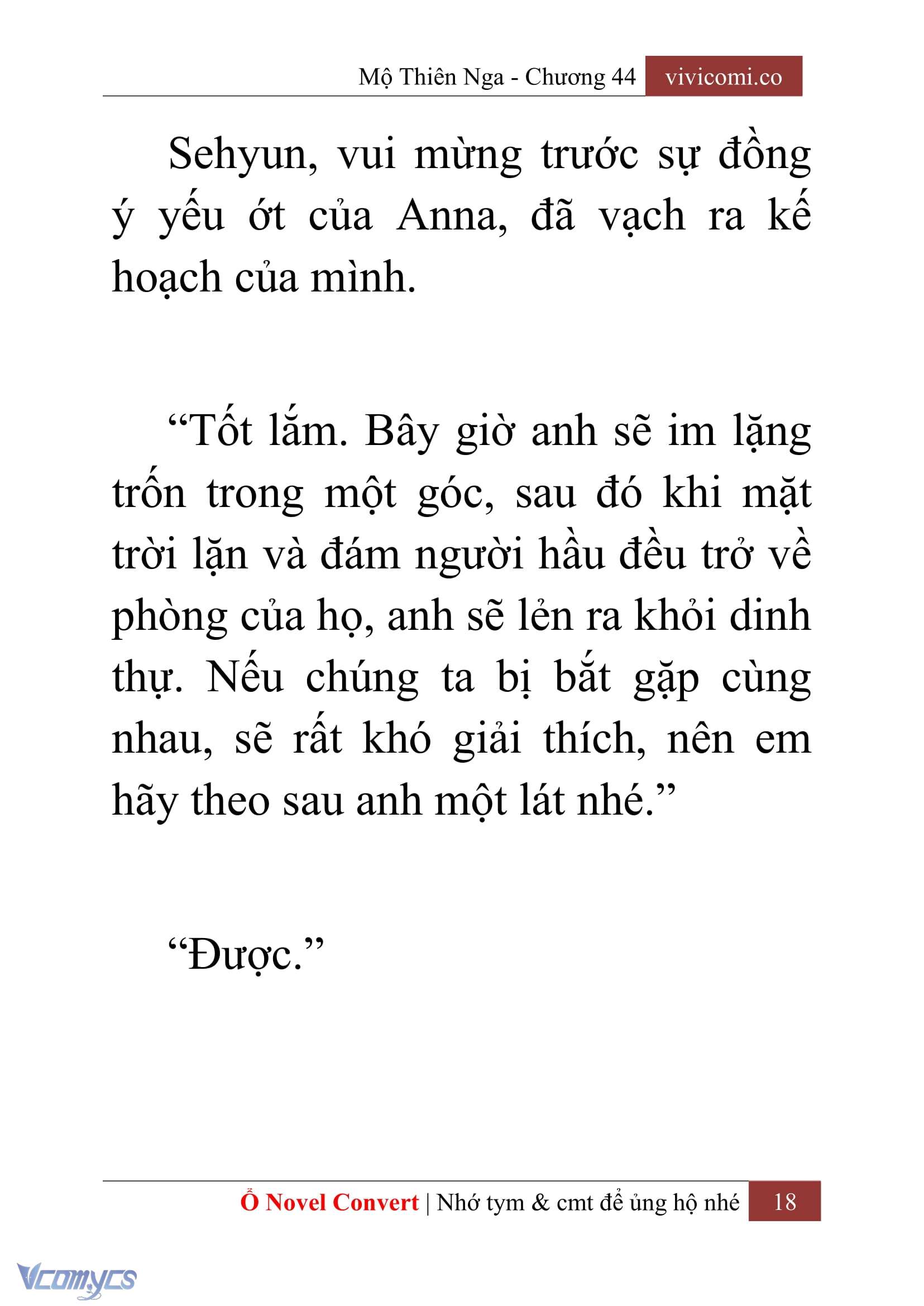 [Novel] Mộ Thiên Nga Chap 44 - Trang 2