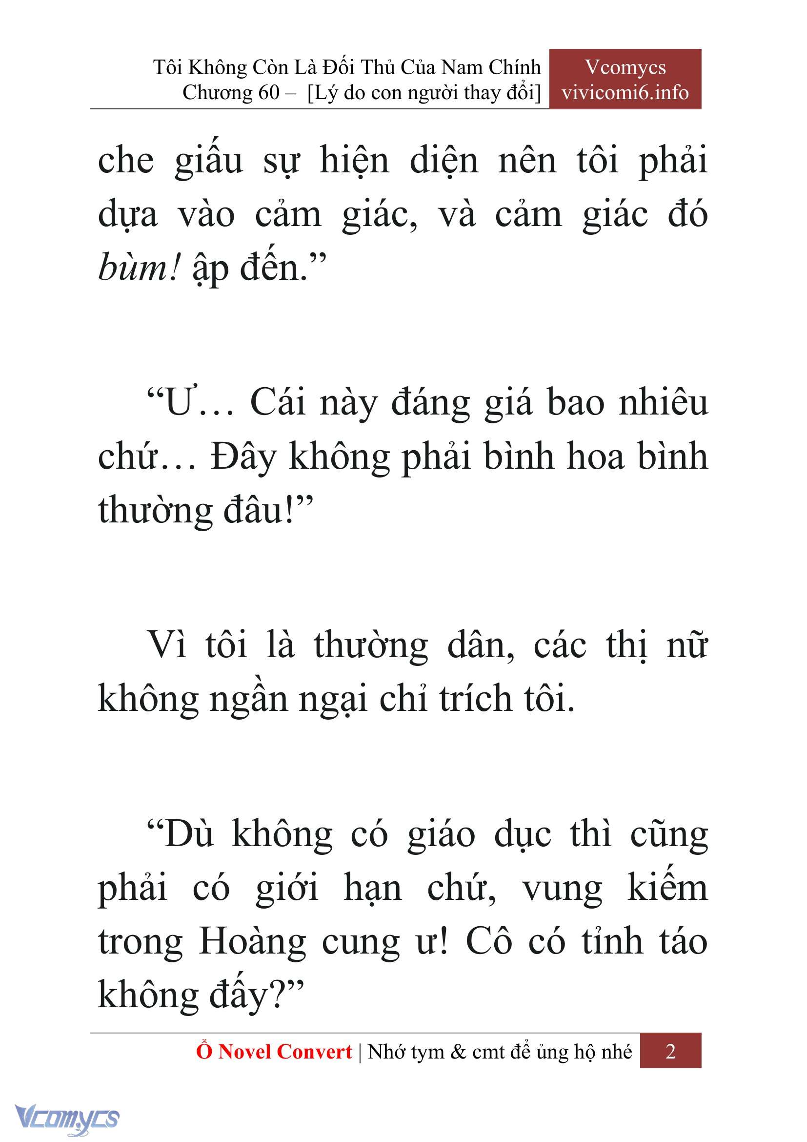 [Novel] Tôi Không Còn Là Đối Thủ Của Nam Chính Chap 60 - Trang 2