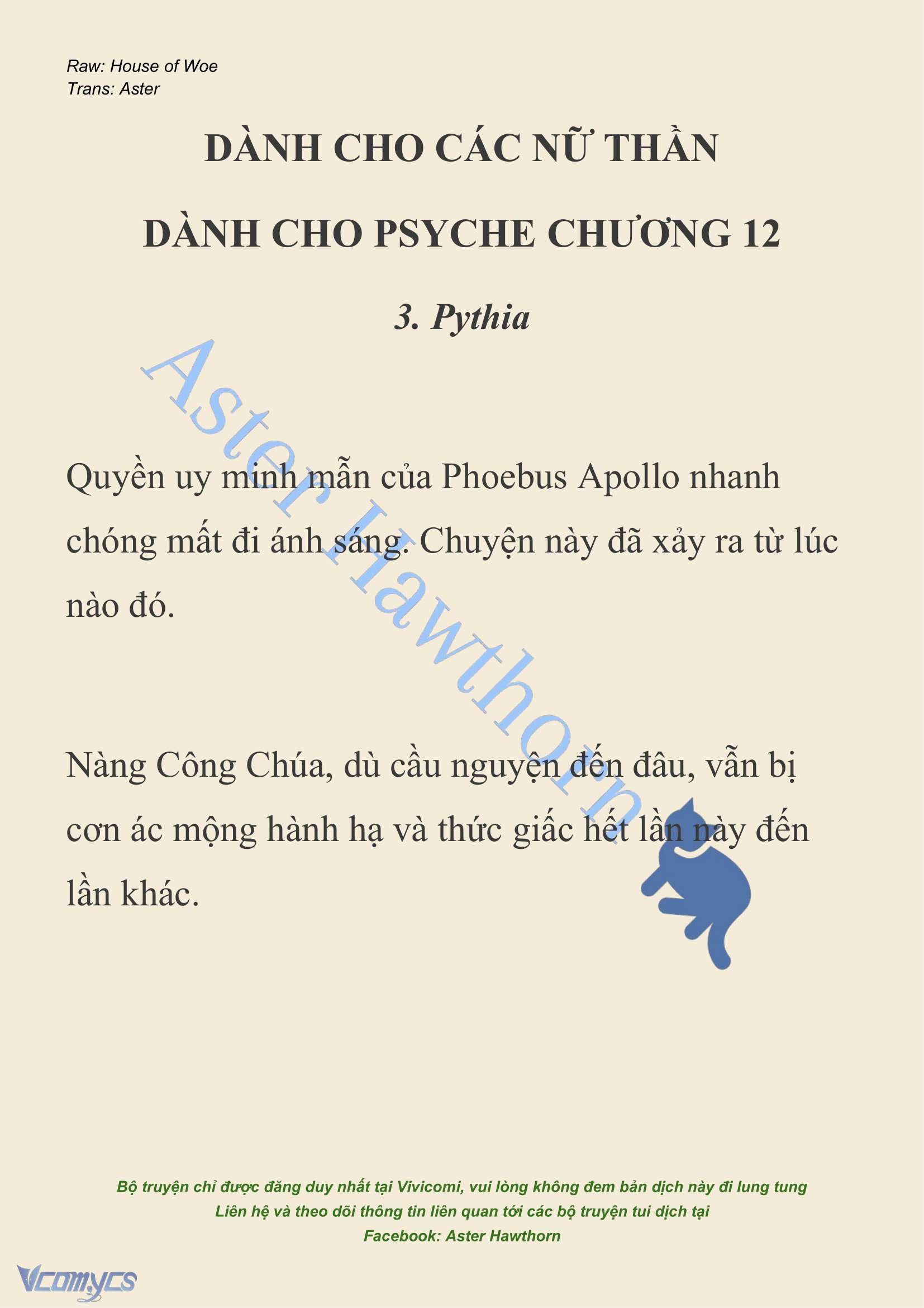 [NOVEL] Dành Cho Các Nữ Thần: Dành cho Psyche Chap 12 - Trang 2
