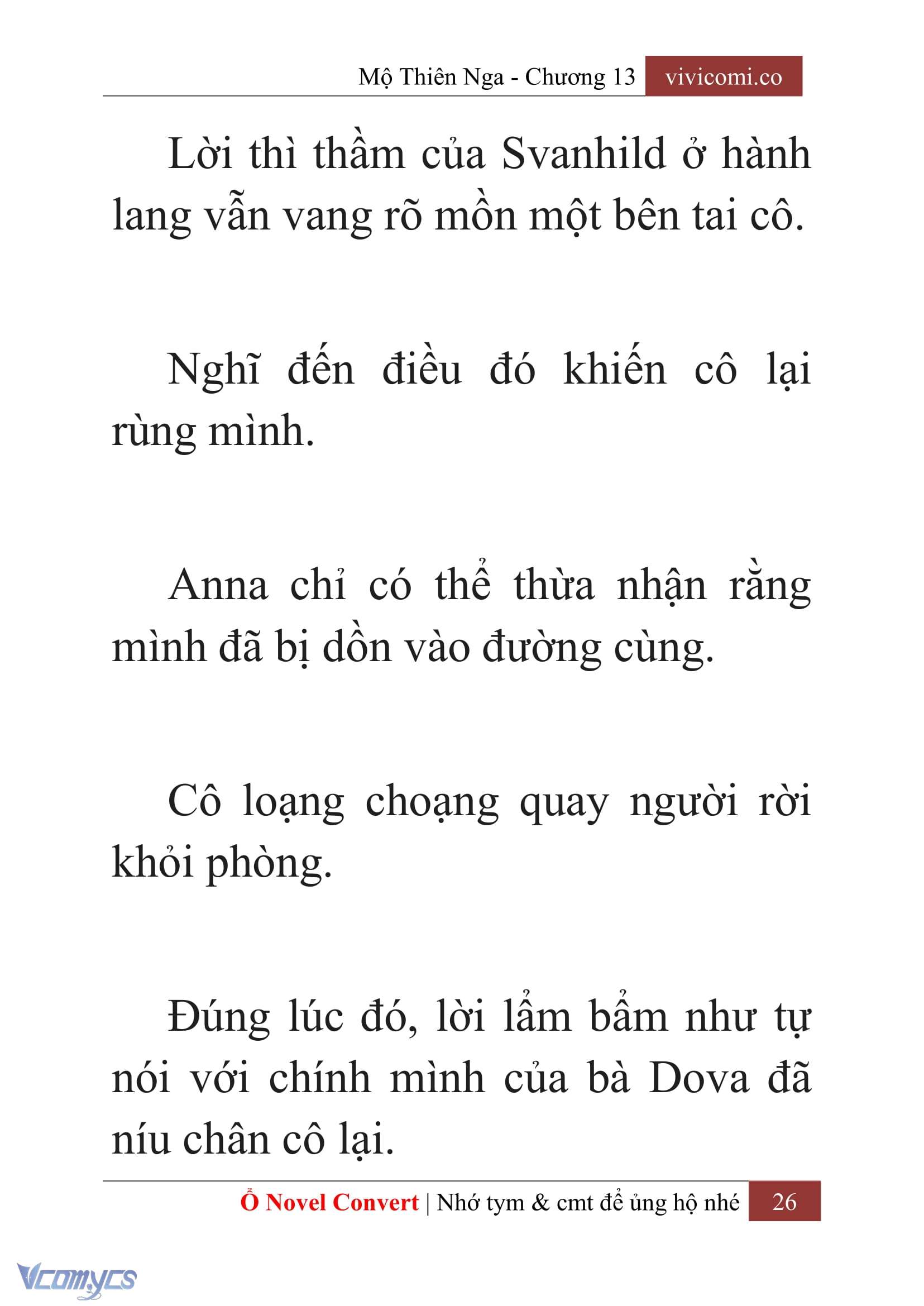 [Novel] Mộ Thiên Nga Chap 13 - Next Chap 14