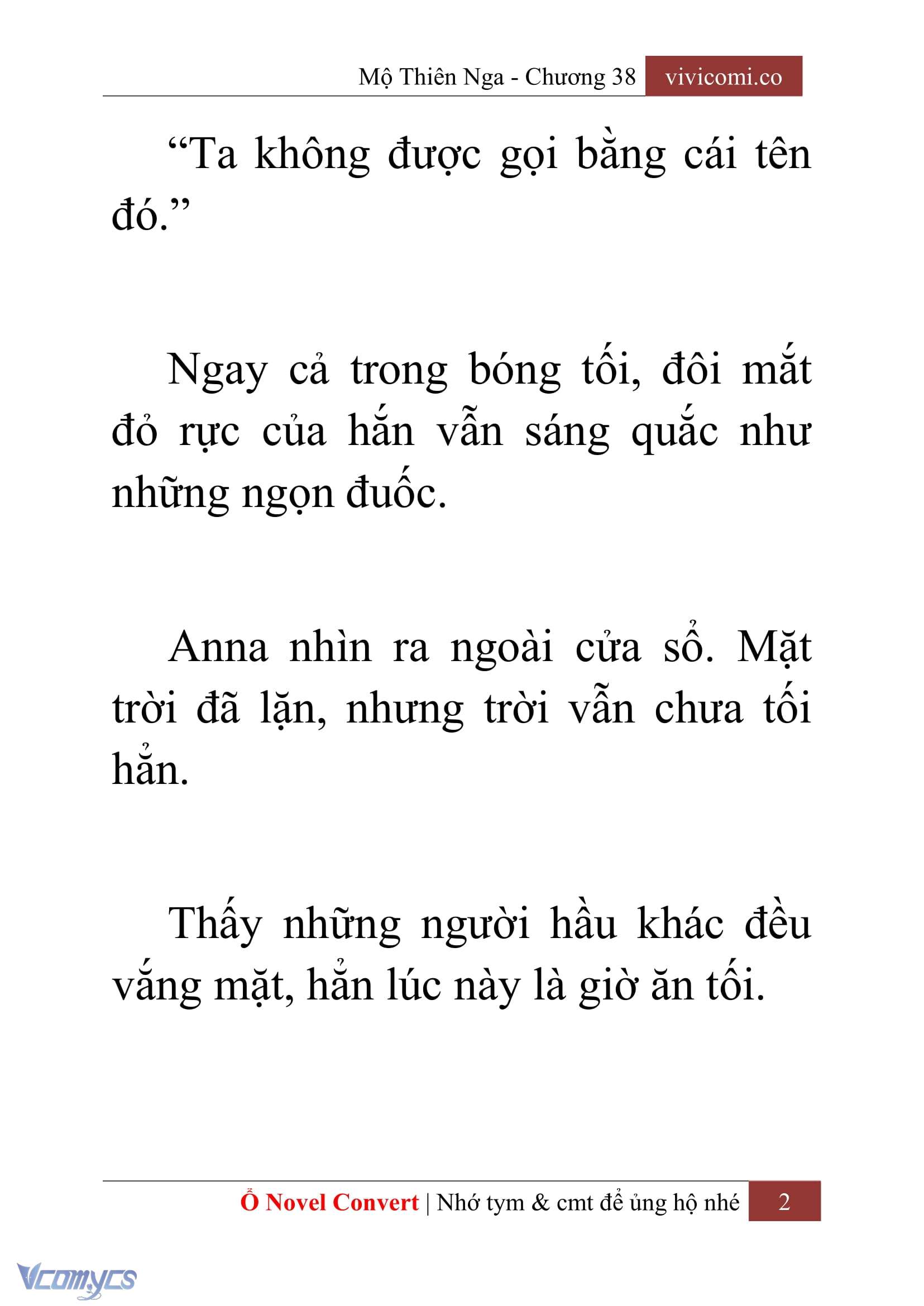 [Novel] Mộ Thiên Nga Chap 38 - Trang 2