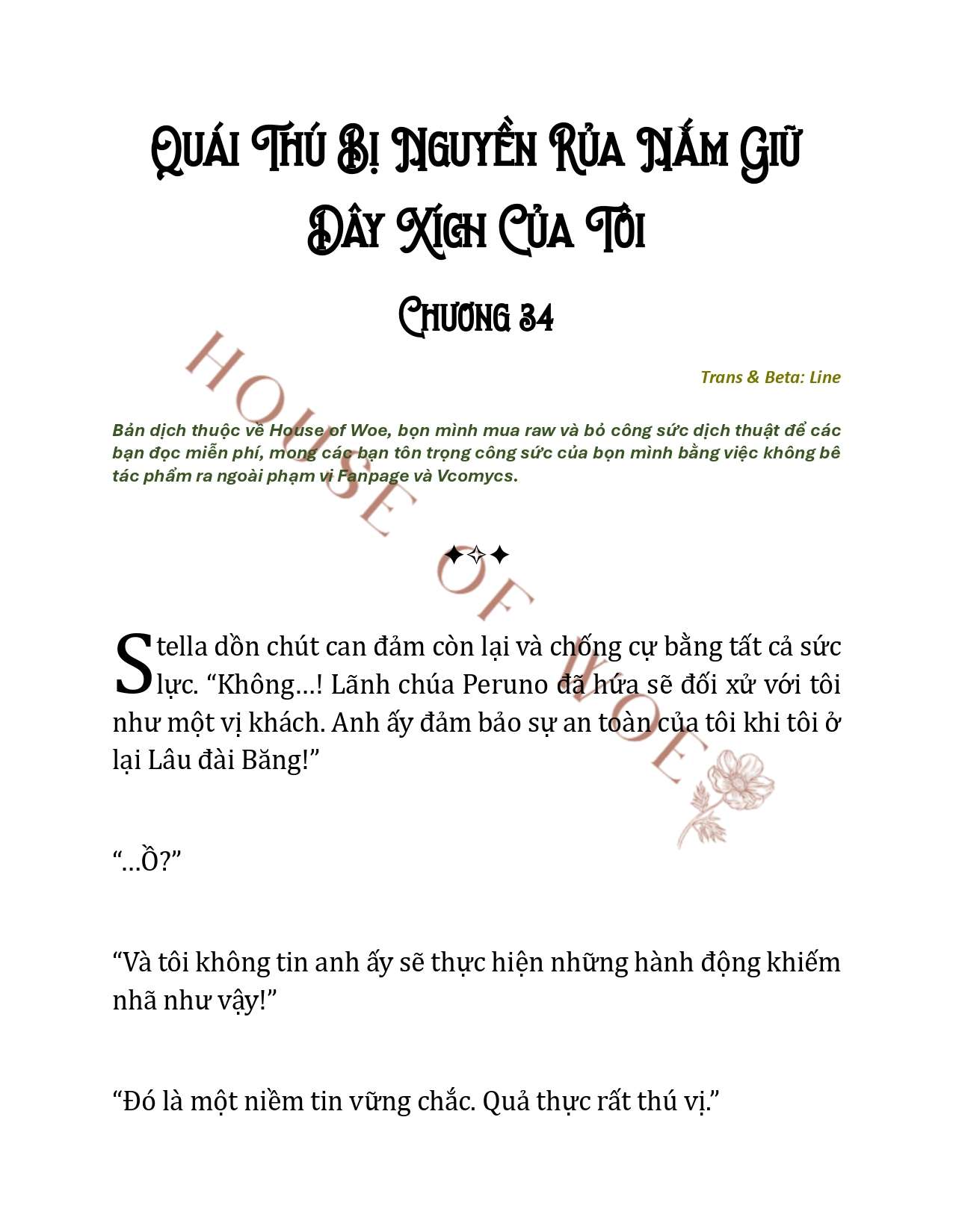 [NOVEL] QUÁI THÚ BỊ NGUYỀN RỦA NẮM GIỮ DÂY XÍCH CỦA TÔI Chap 34 - Trang 2