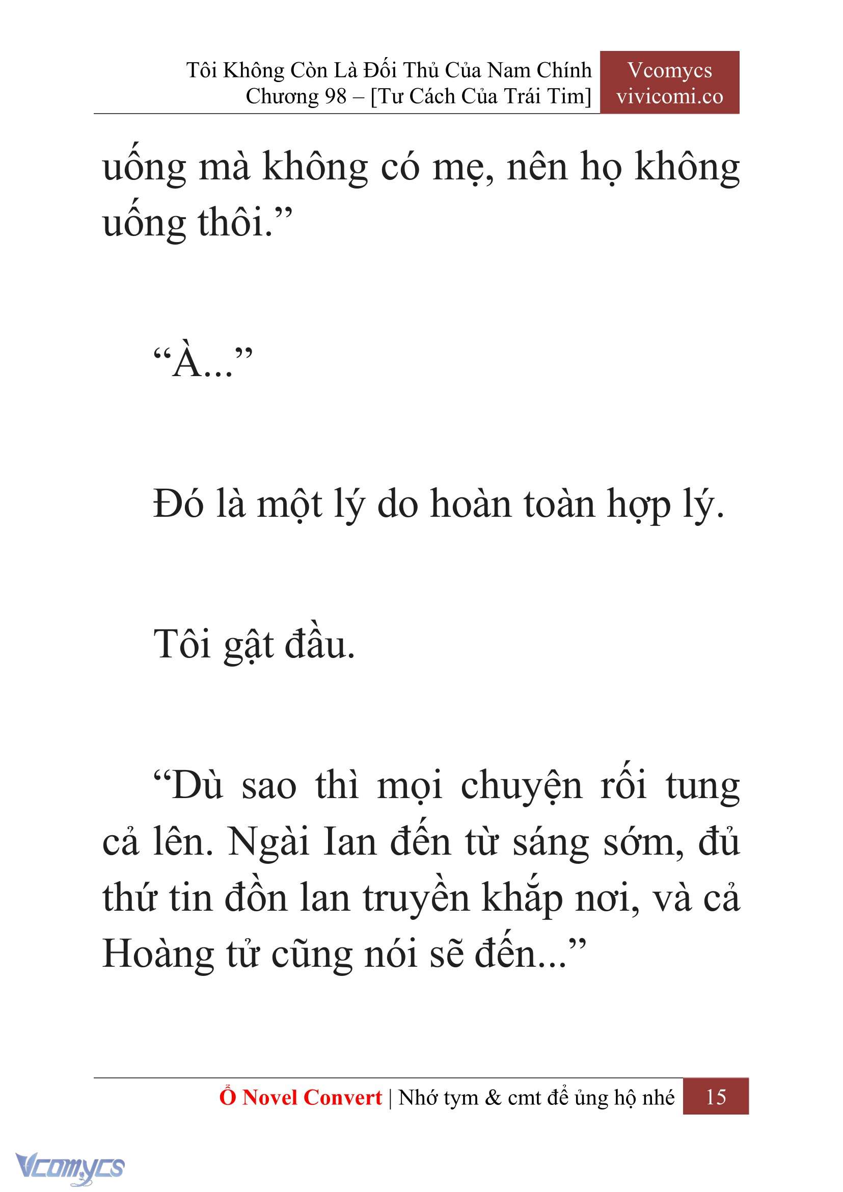 [Novel] Tôi Không Còn Là Đối Thủ Của Nam Chính Chap 98 - Trang 2