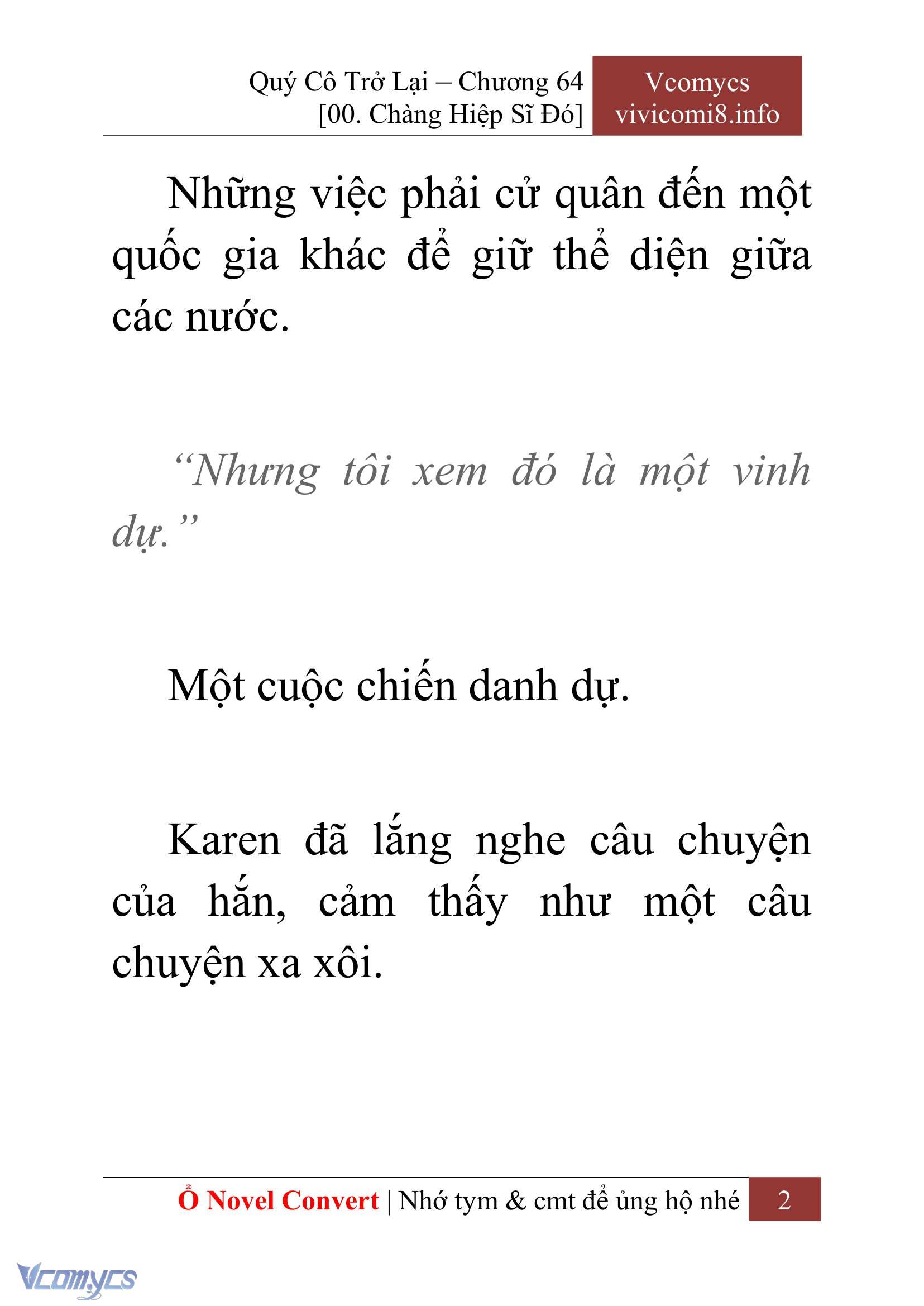 [Novel] Quý Cô Trở Lại Chap 64 - Trang 2
