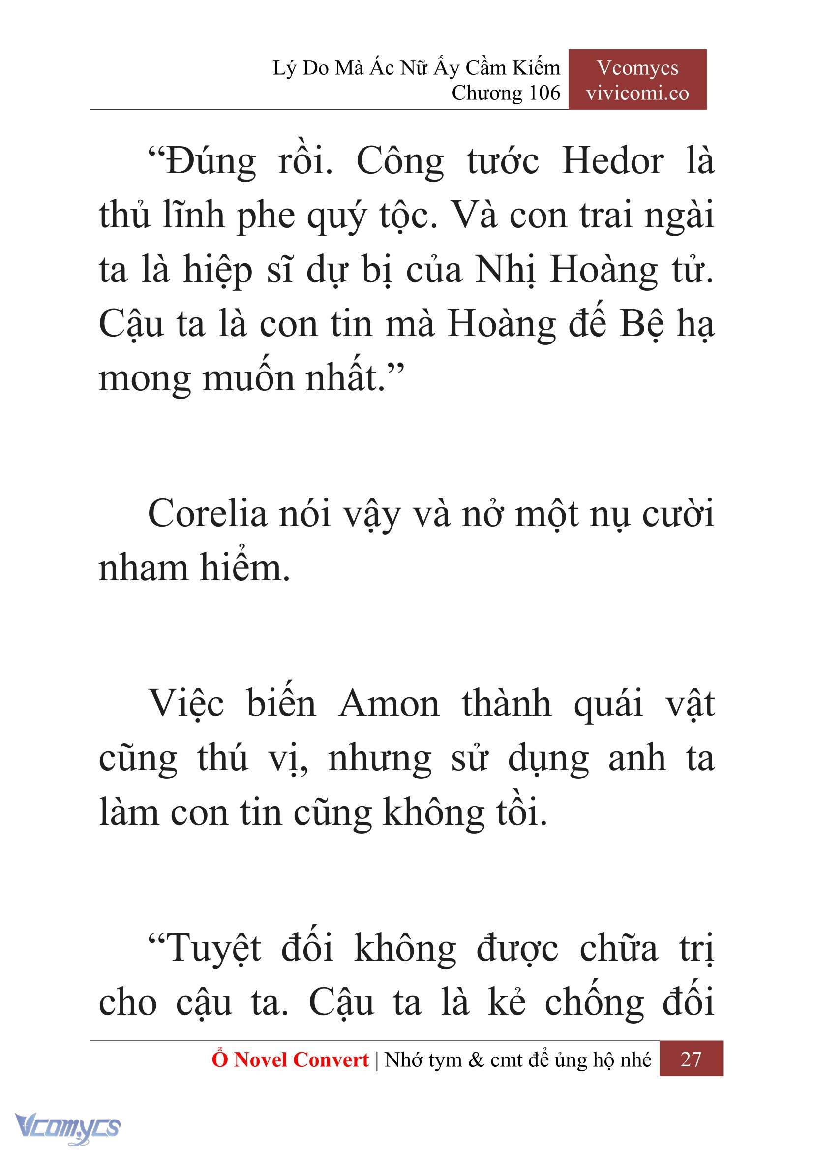 [Novel] Lý Do Mà Ác Nữ Ấy Cầm Kiếm Chap 106 - Trang 2