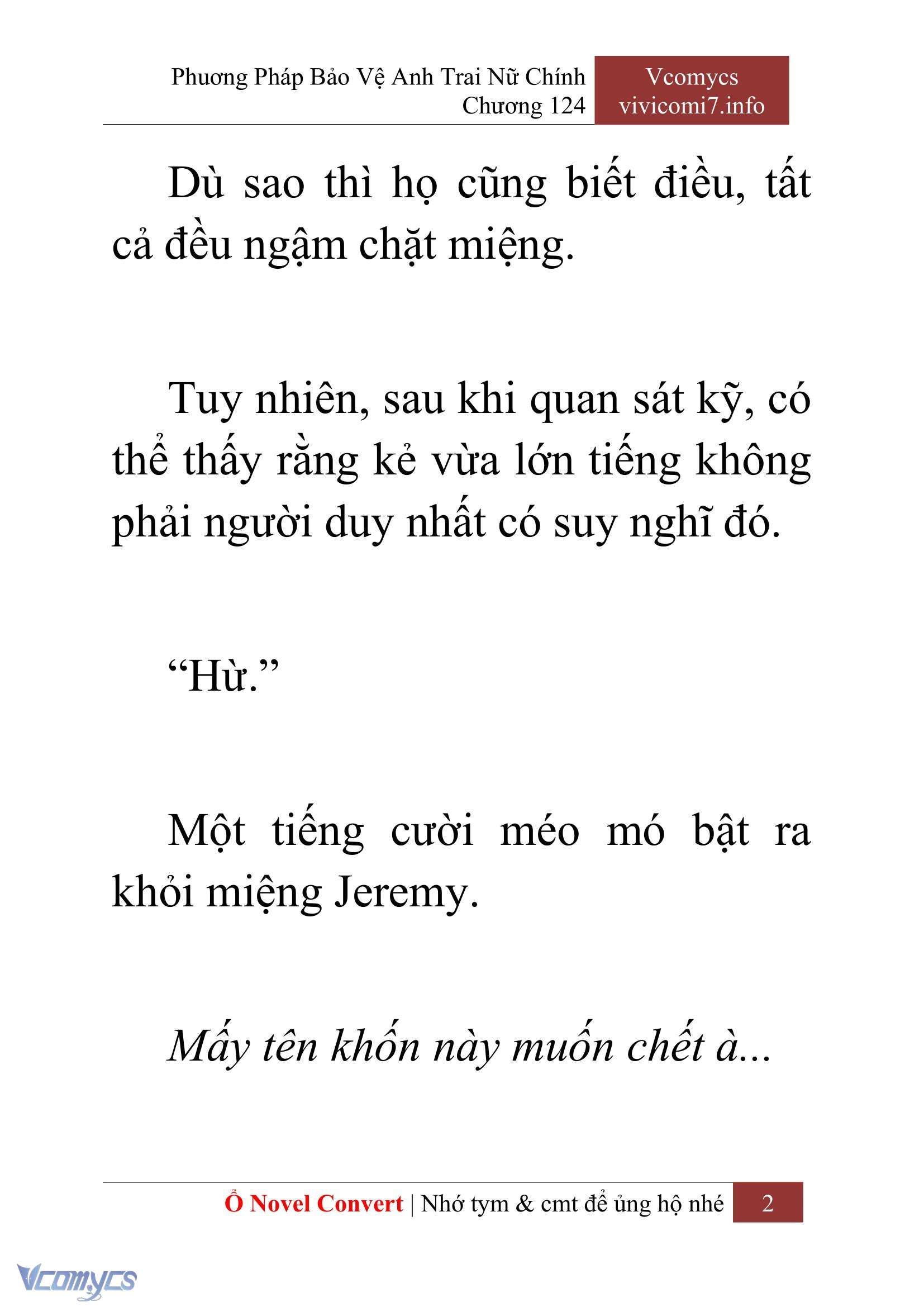 [Novel] Phương Pháp Bảo Vệ Anh Trai Nữ Chính Chap 124 - Trang 2