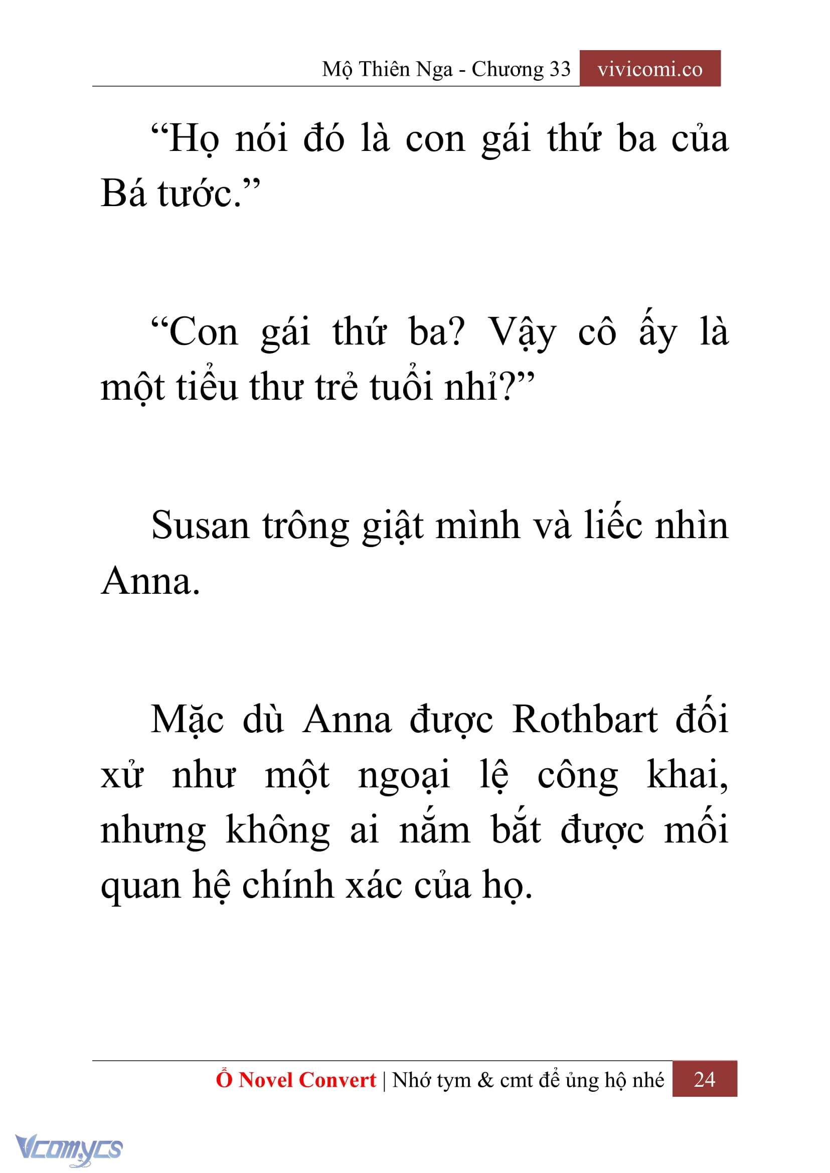 [Novel] Mộ Thiên Nga Chap 33 - Trang 2