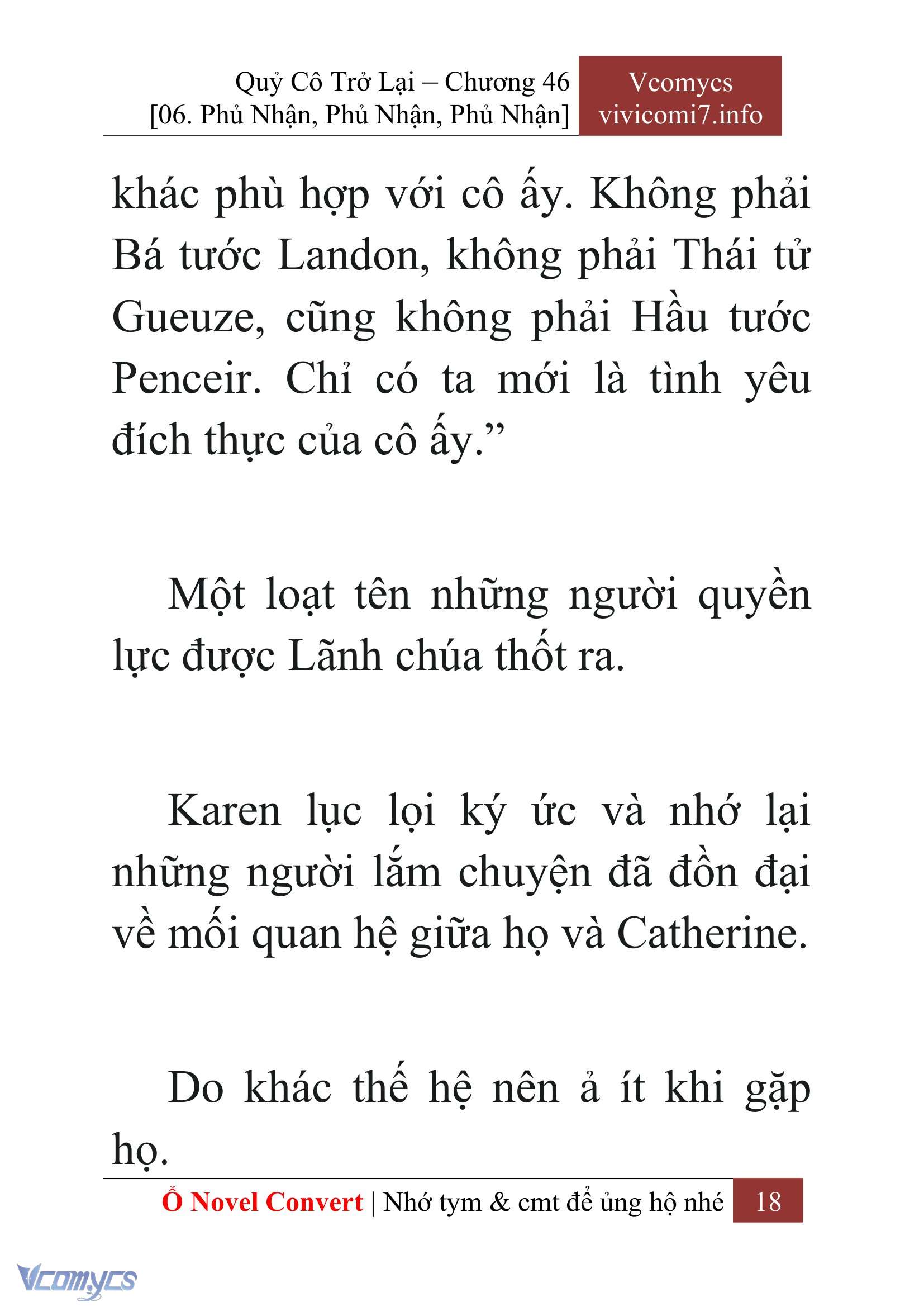 [Novel] Quý Cô Trở Lại Chap 46 - Next Chap 47