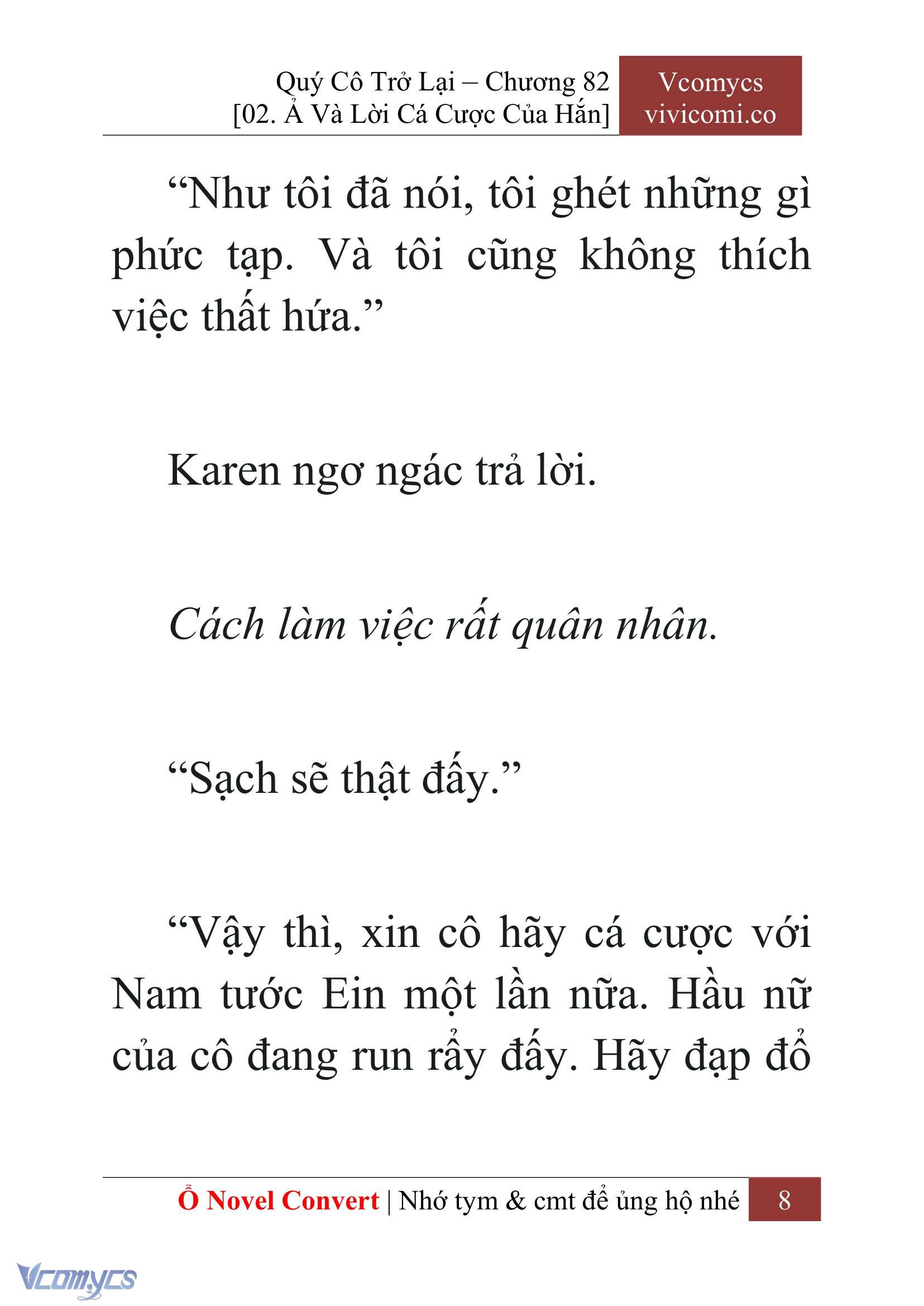 [Novel] Quý Cô Trở Lại Chap 82 - Trang 2