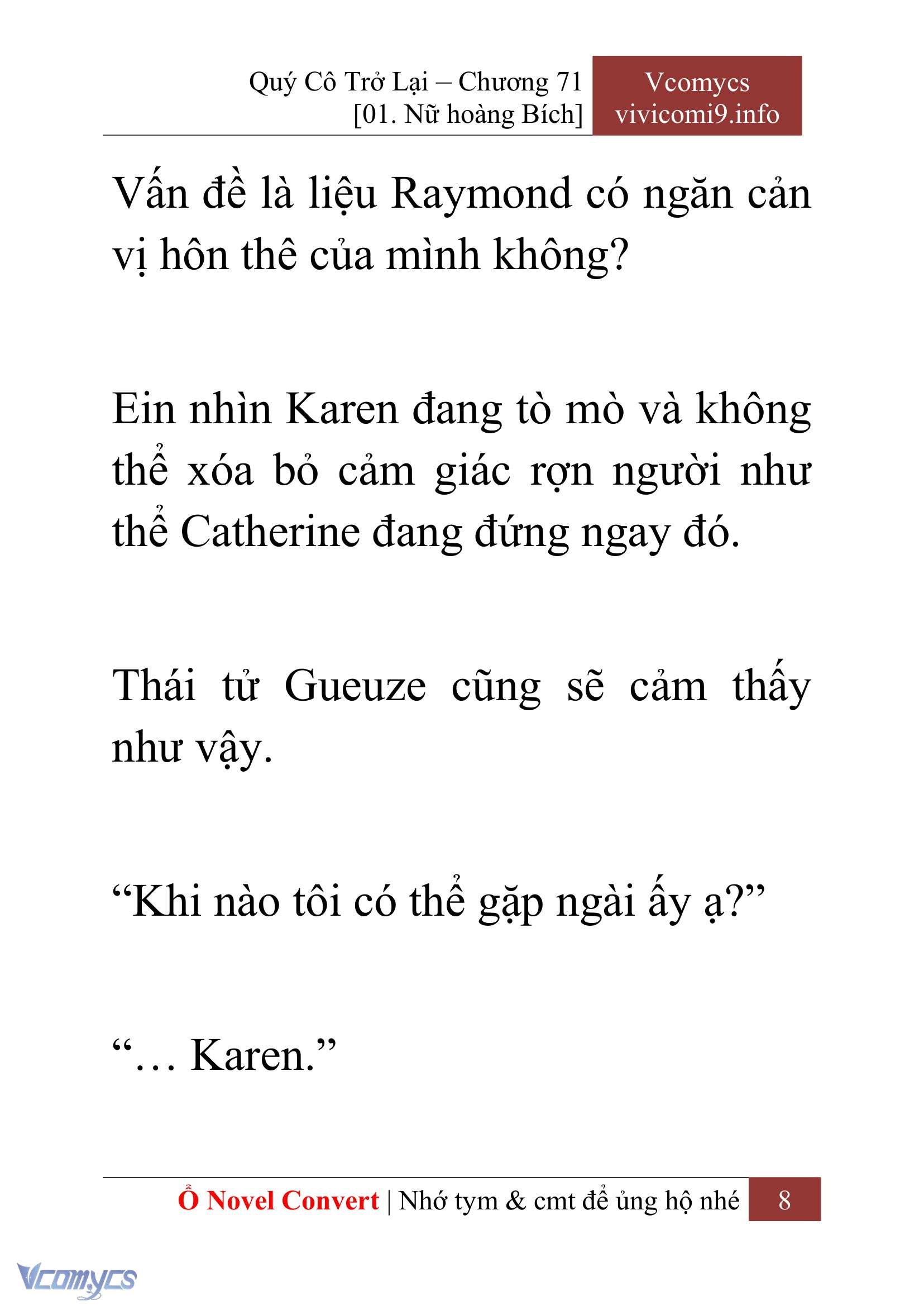 [Novel] Quý Cô Trở Lại Chap 71 - Trang 2