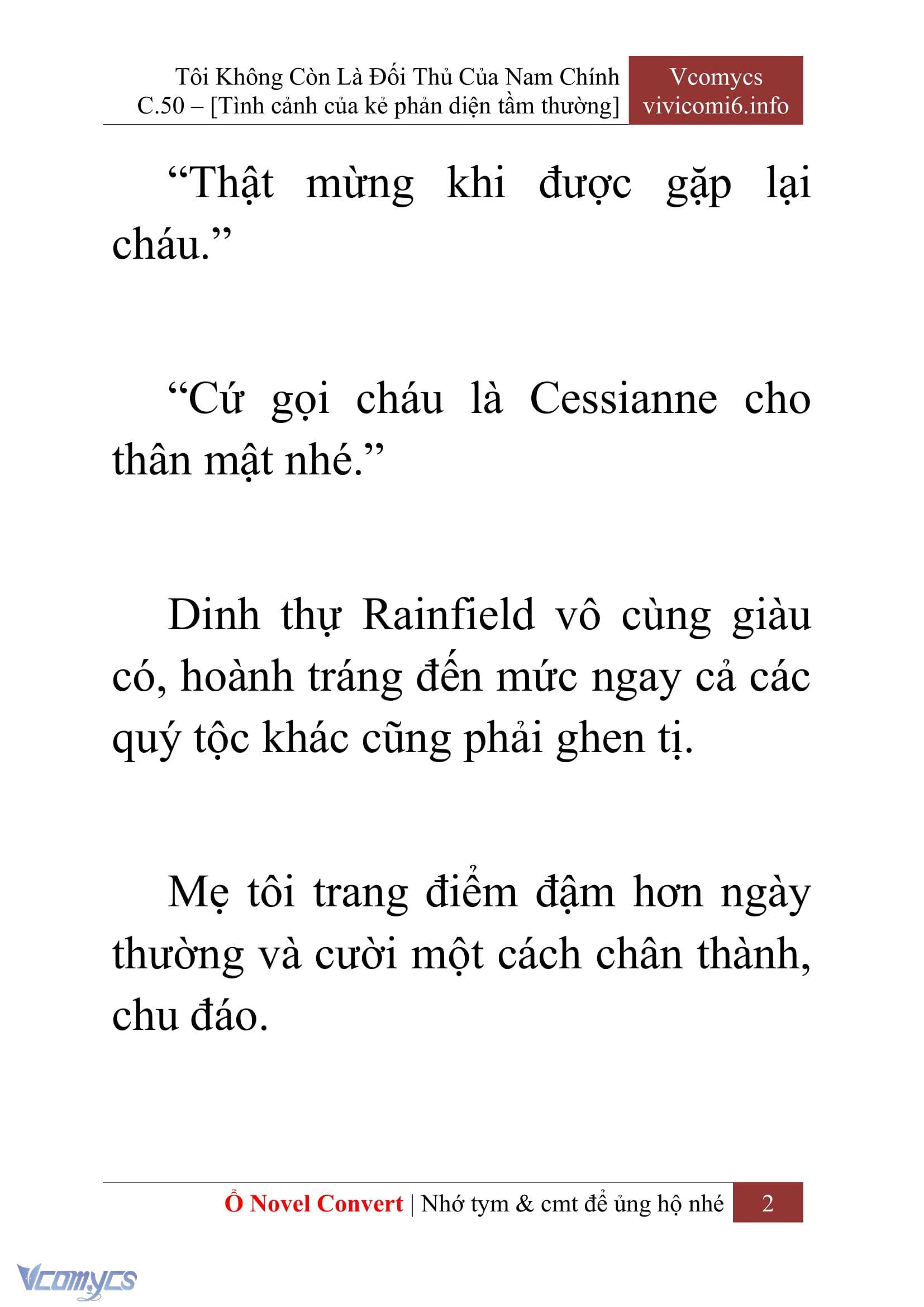 [Novel] Tôi Không Còn Là Đối Thủ Của Nam Chính Chap 50 - Trang 2