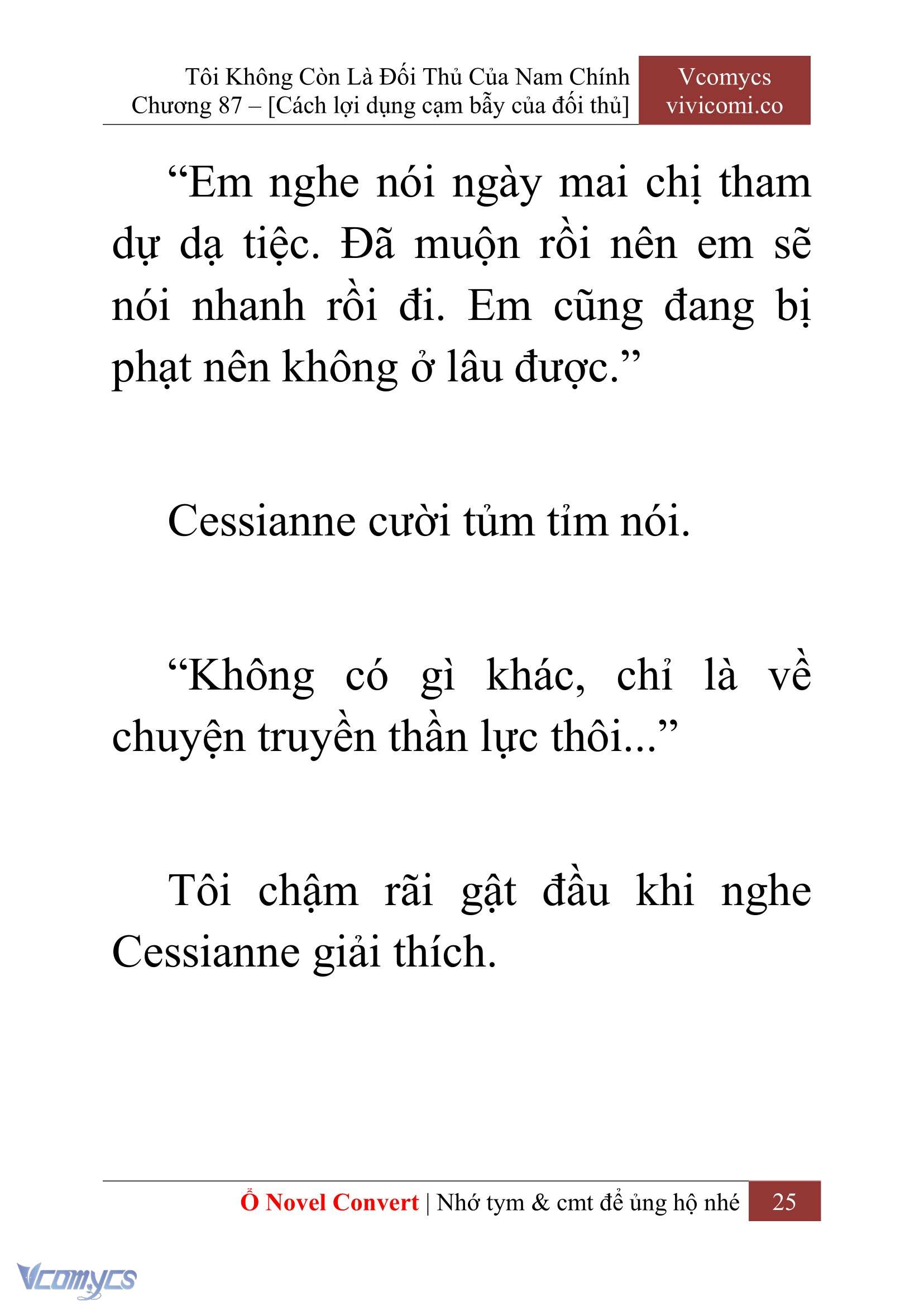 [Novel] Tôi Không Còn Là Đối Thủ Của Nam Chính Chap 87 - Trang 2