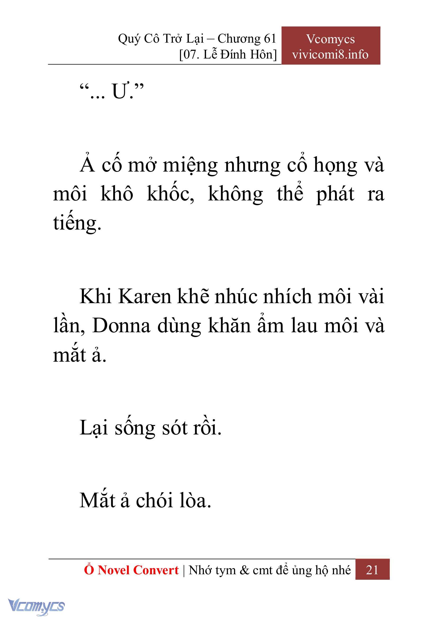 [Novel] Quý Cô Trở Lại Chap 61 - Trang 2