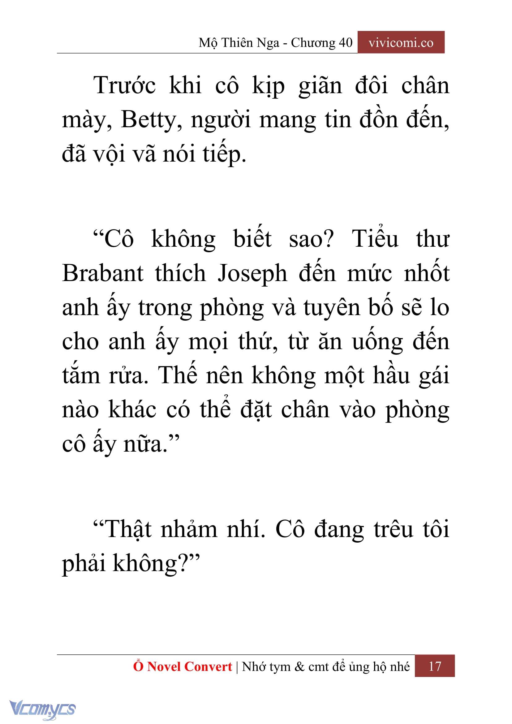 [Novel] Mộ Thiên Nga Chap 40 - Trang 2