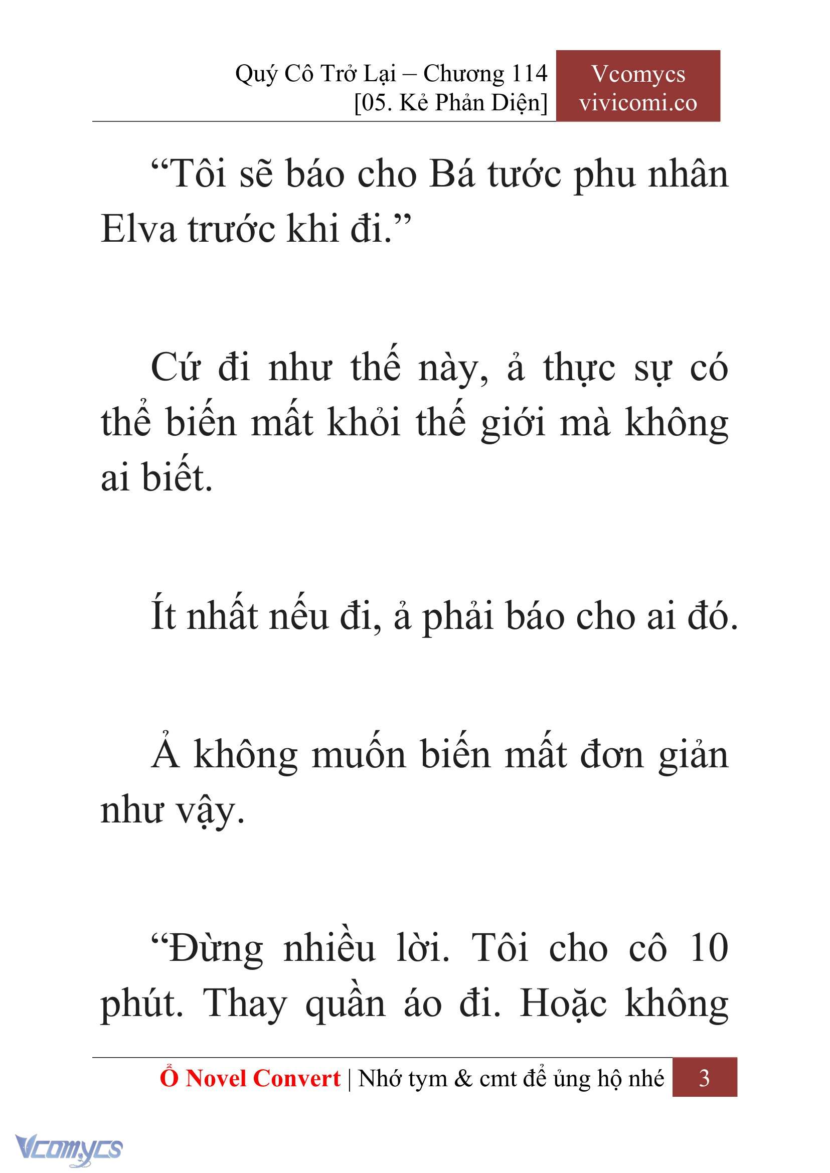 [Novel] Quý Cô Trở Lại Chap 114 - Trang 2