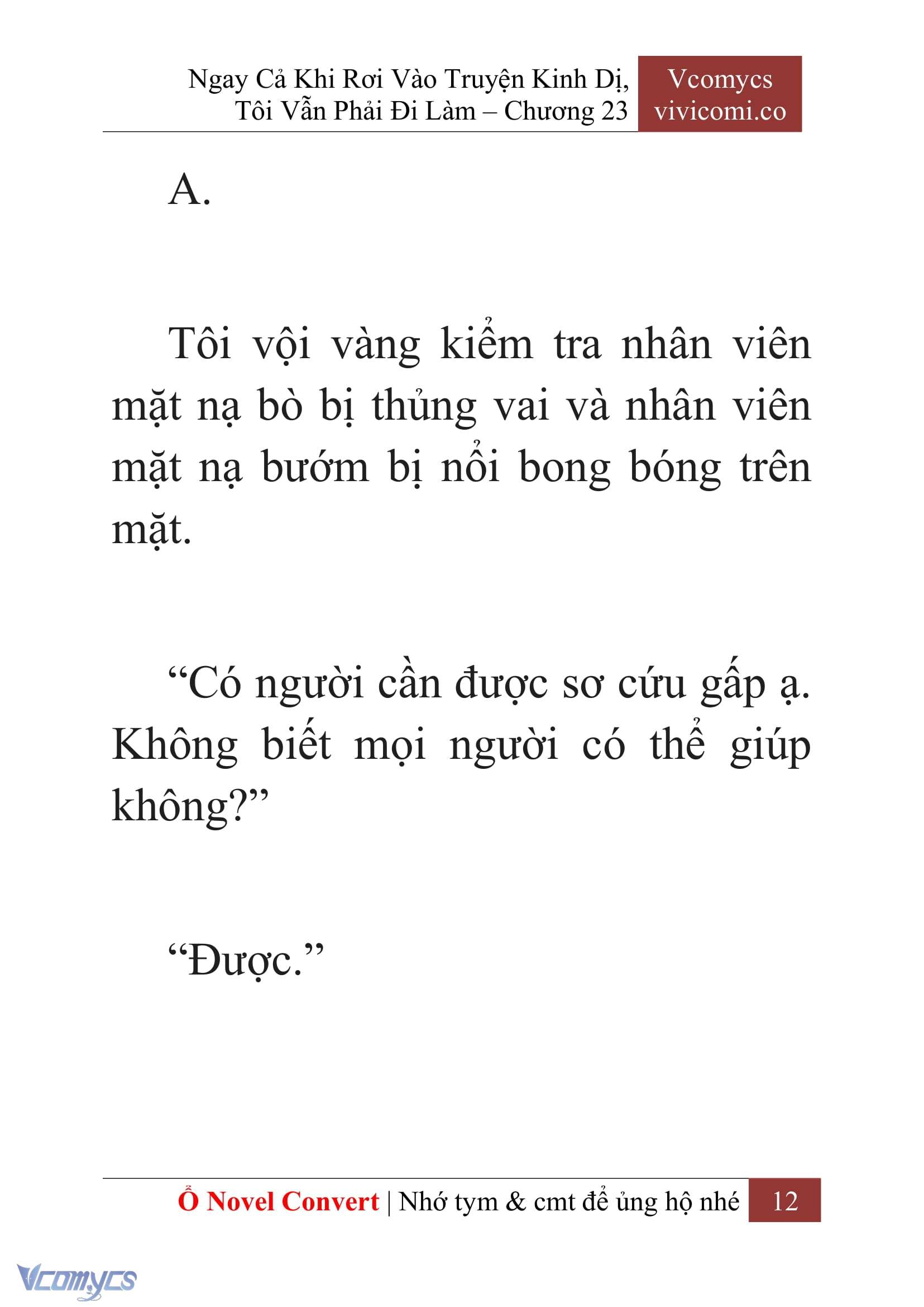 [Novel] Ngay Cả Khi Rơi Vào Truyện Kinh Dị, Tôi Vẫn Phải Đi Làm Chap 23 - Trang 2