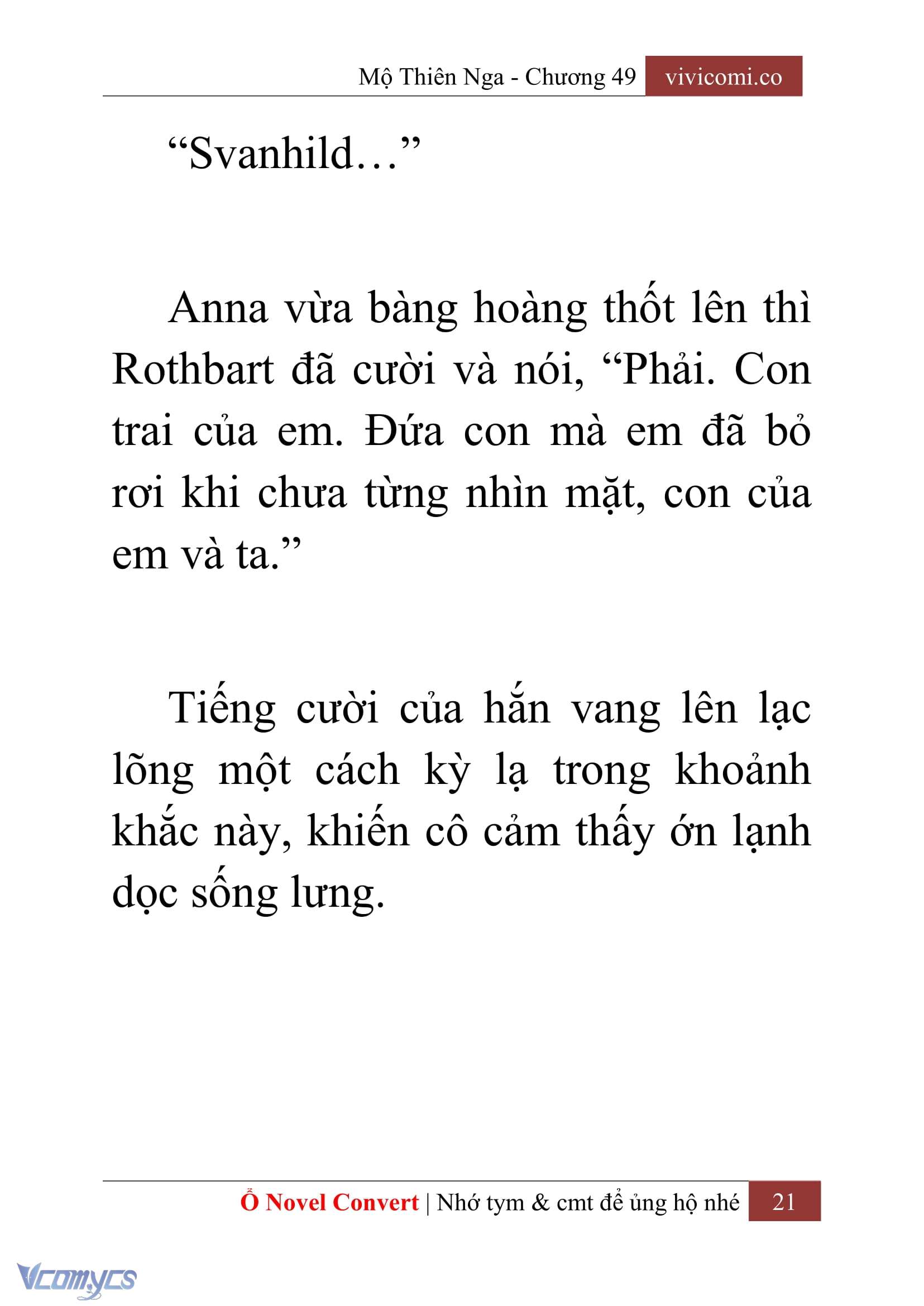 [Novel] Mộ Thiên Nga Chap 49 - Trang 2