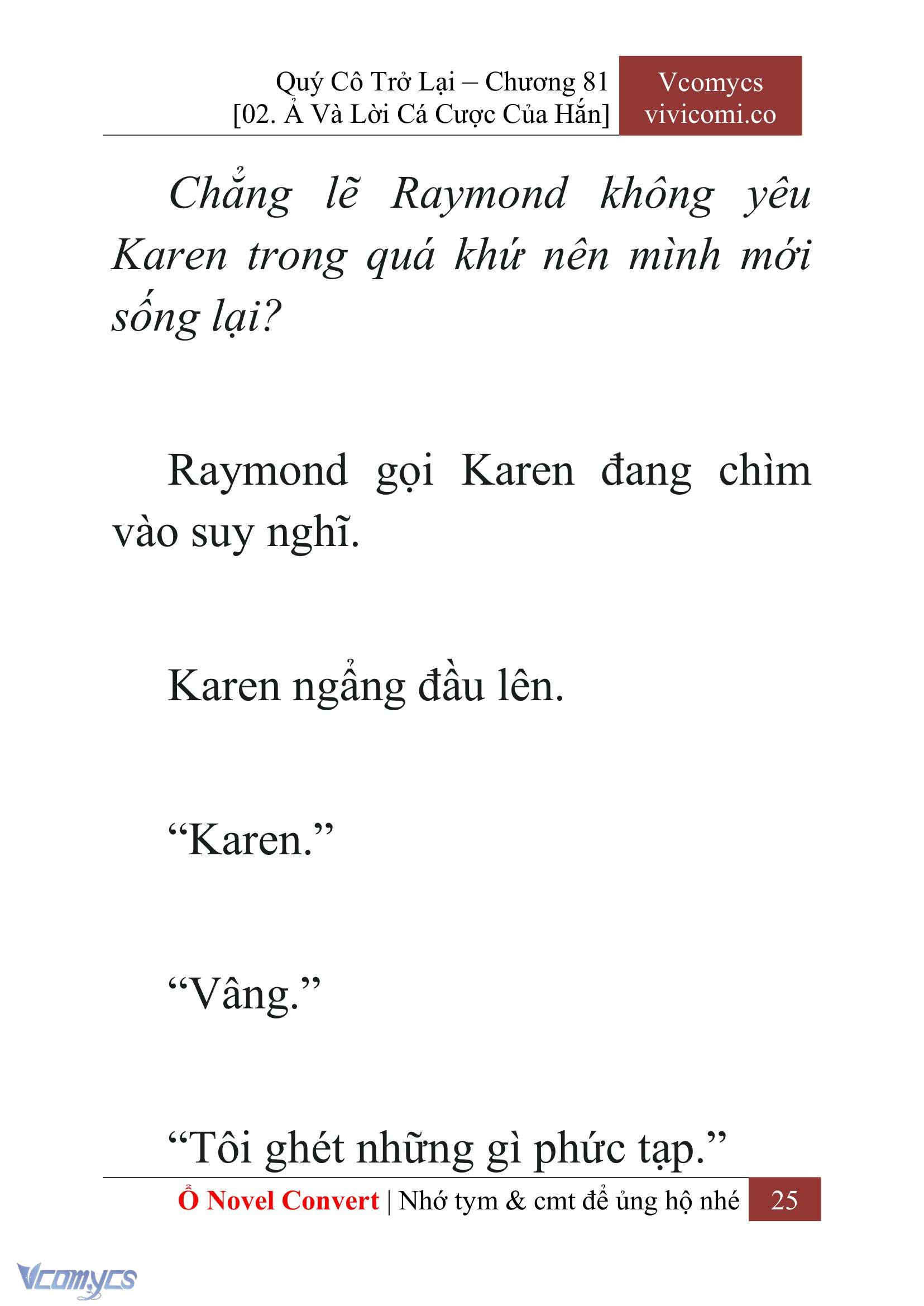 [Novel] Quý Cô Trở Lại Chap 81 - Trang 2