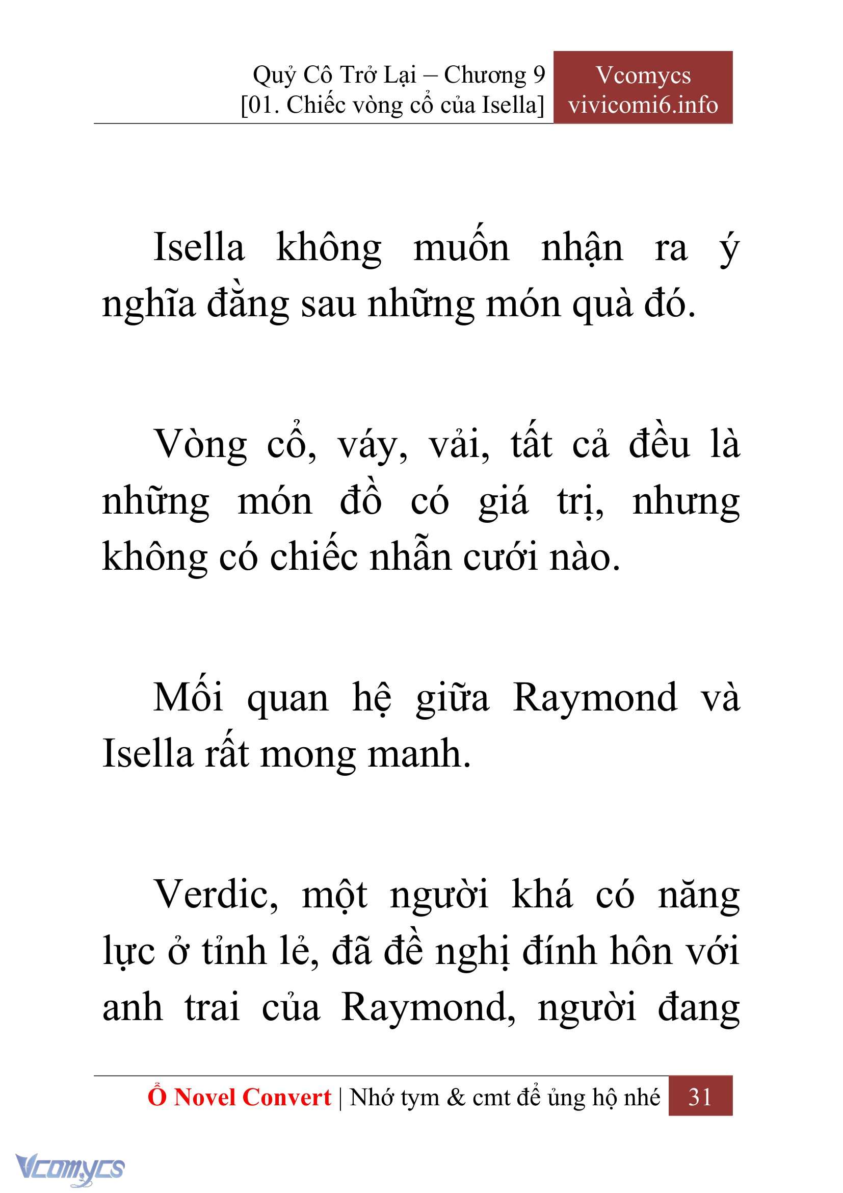 [Novel] Quý Cô Trở Lại Chap 9 - Next Chap 10