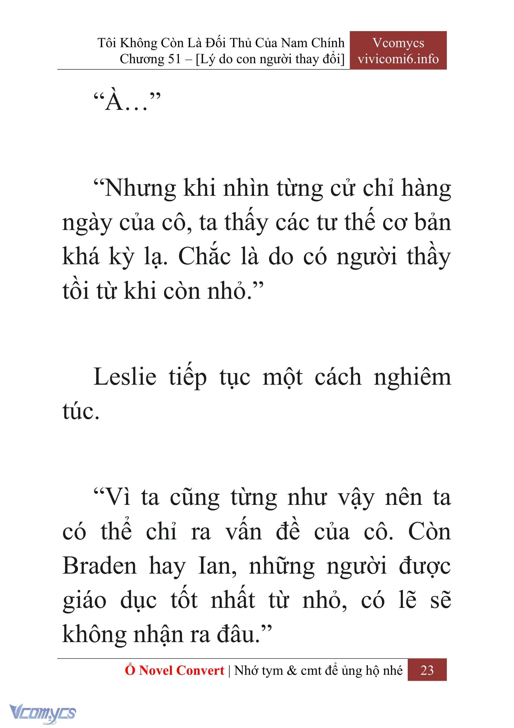 [Novel] Tôi Không Còn Là Đối Thủ Của Nam Chính Chap 51 - Trang 2