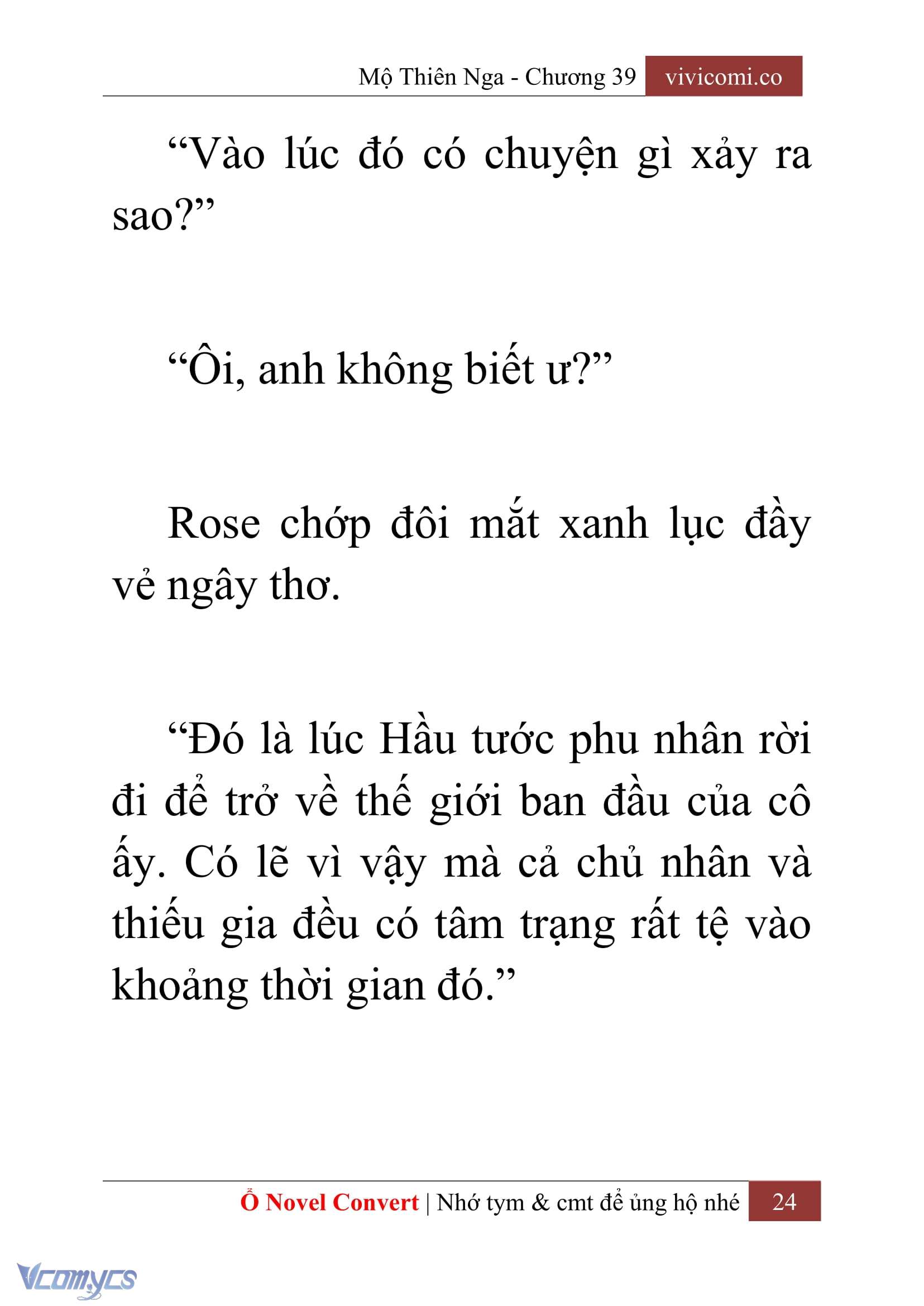 [Novel] Mộ Thiên Nga Chap 39 - Trang 2