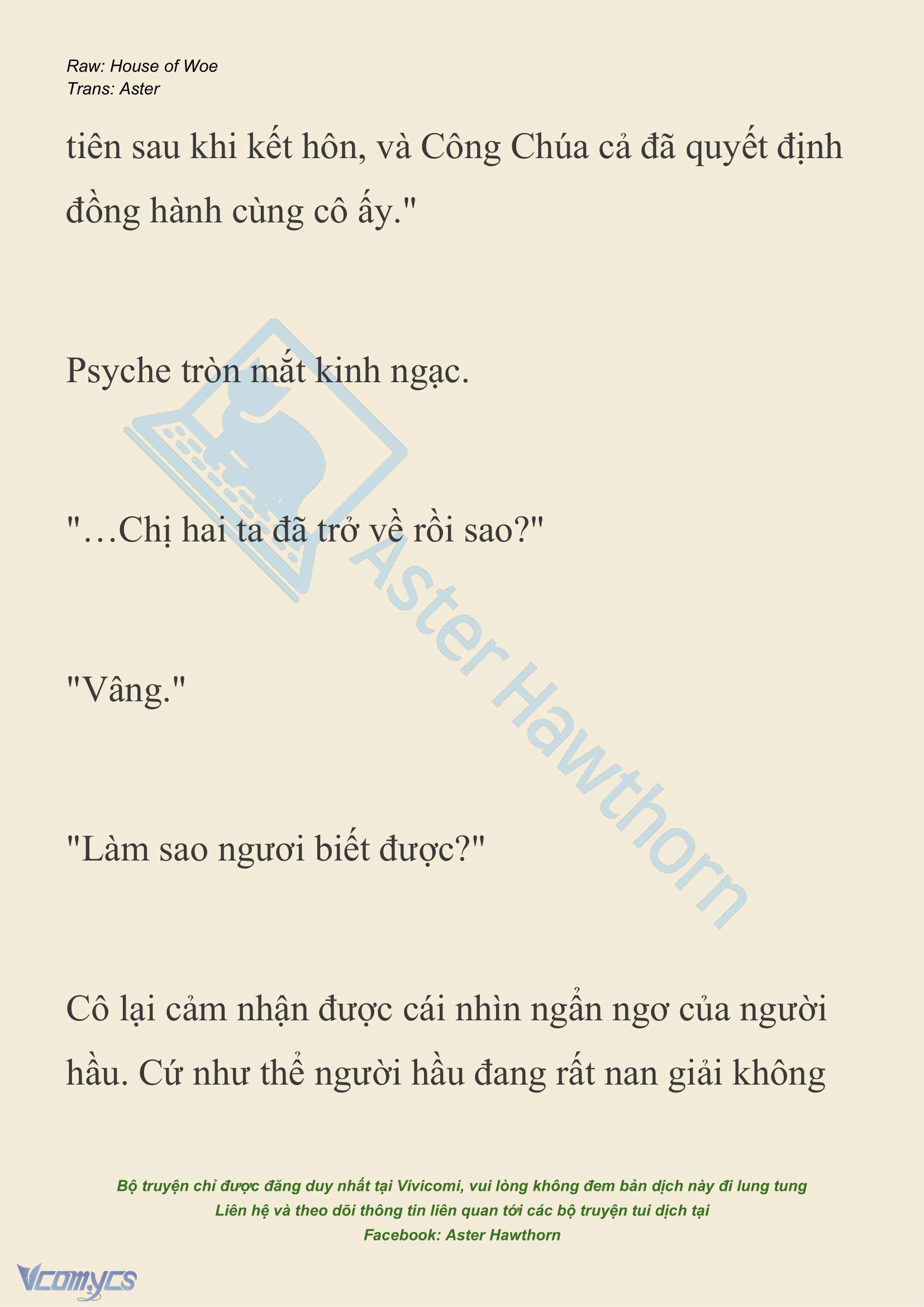 [NOVEL] Dành Cho Các Nữ Thần: Dành cho Psyche Chap 30 - Trang 2