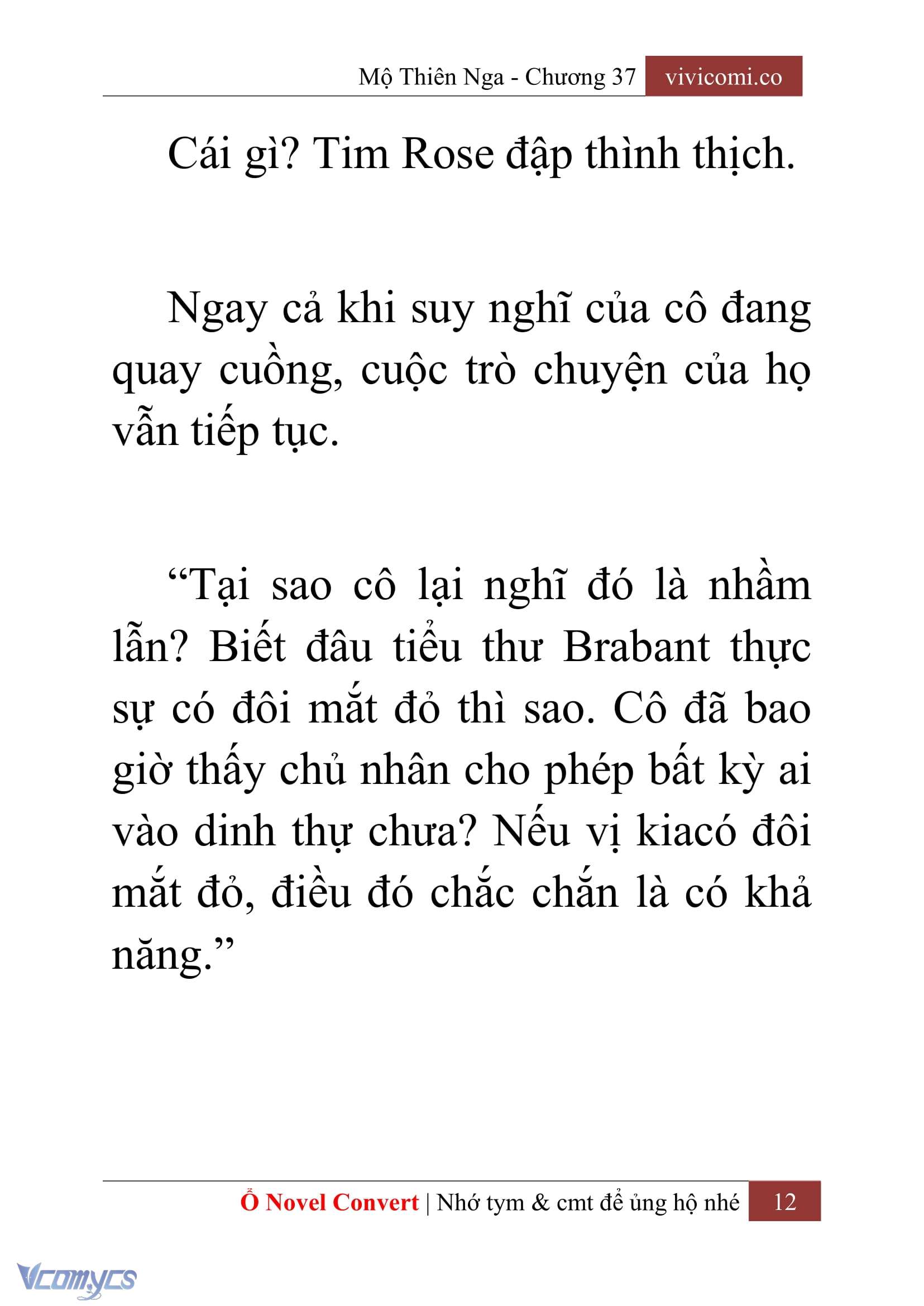 [Novel] Mộ Thiên Nga Chap 37 - Trang 2