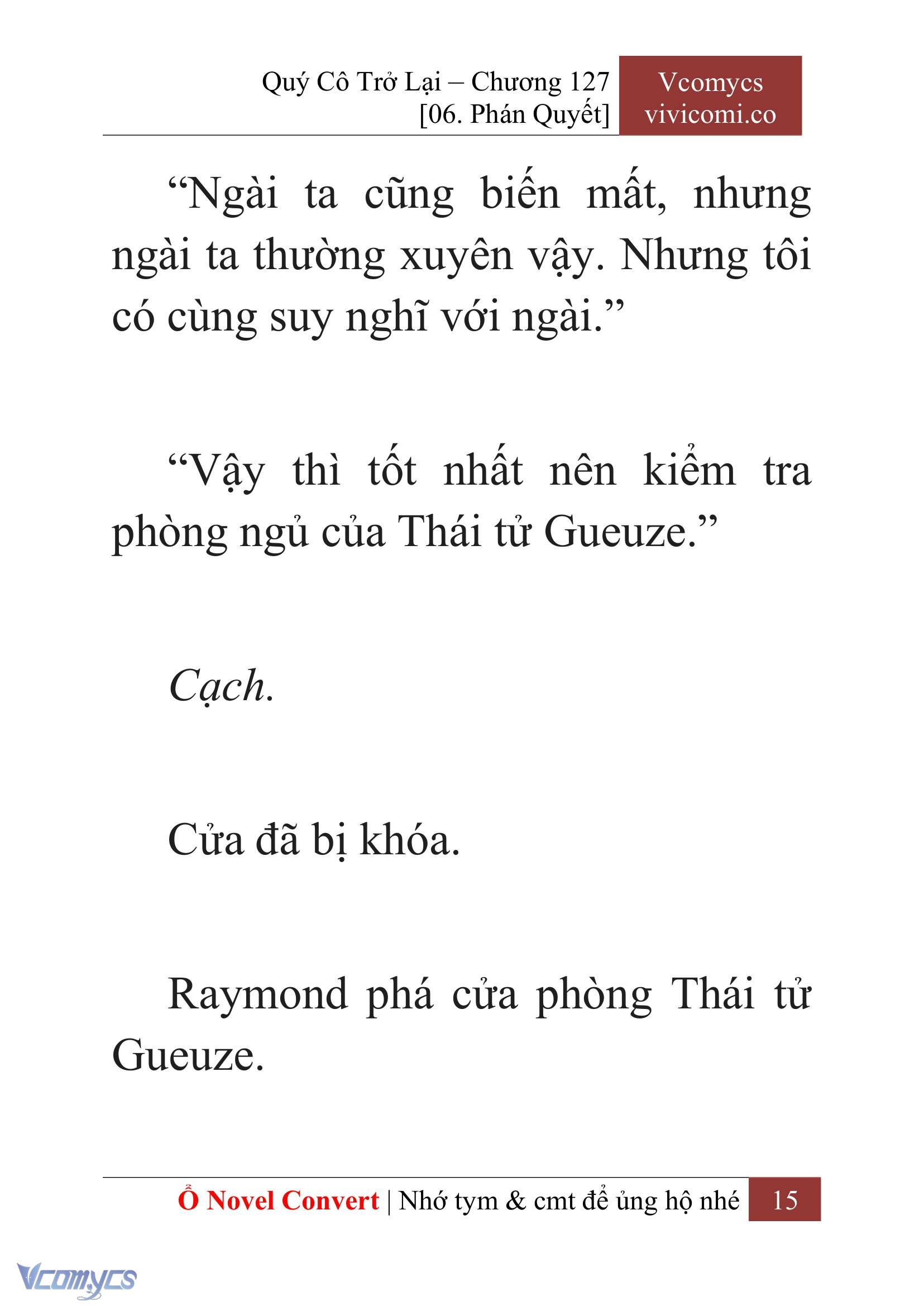 [Novel] Quý Cô Trở Lại Chap 127 - Next Chap 128