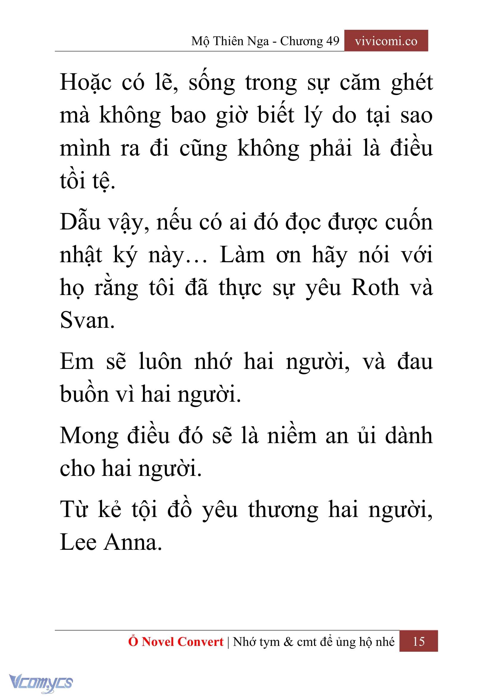 [Novel] Mộ Thiên Nga Chap 49 - Trang 2