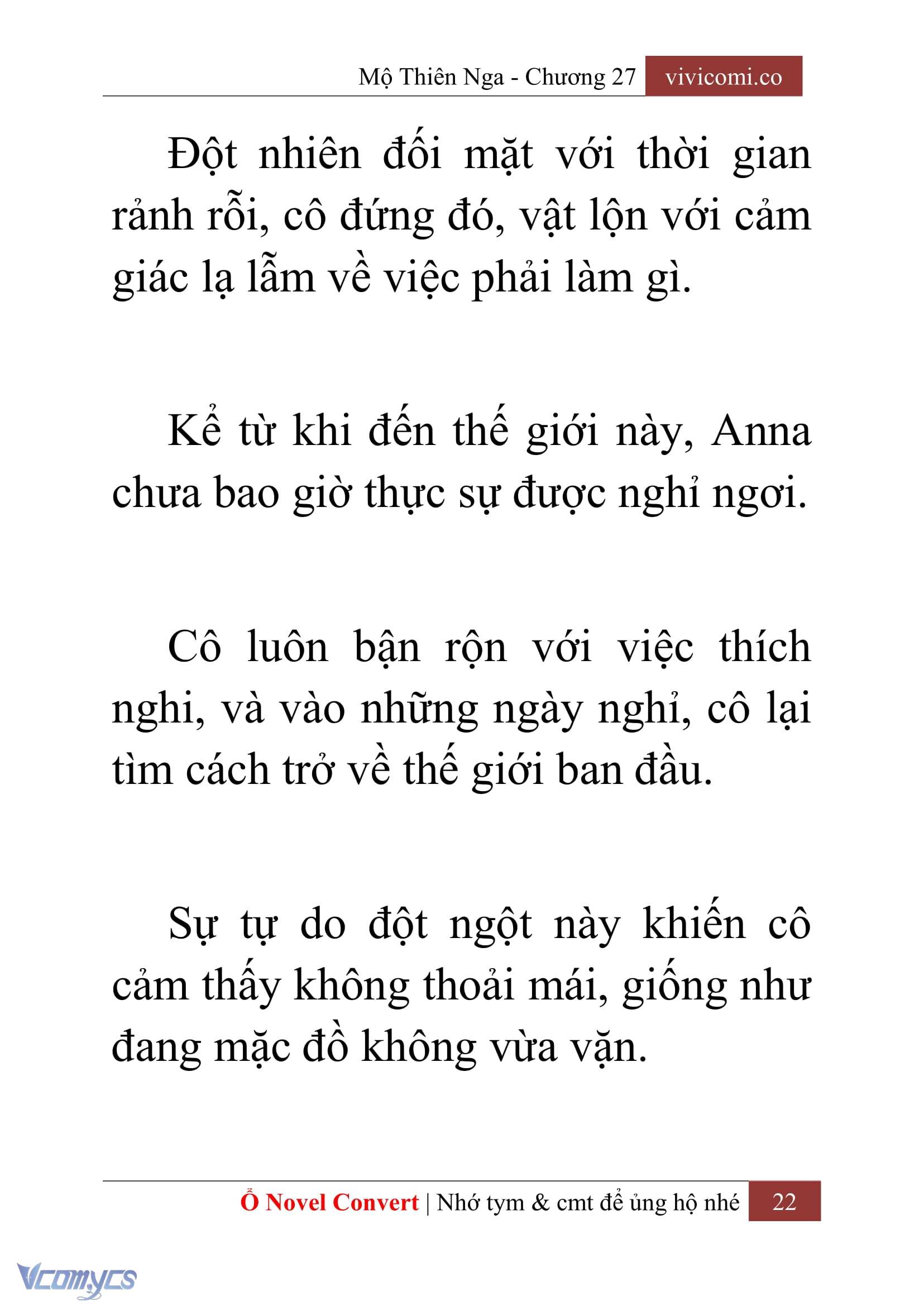 [Novel] Mộ Thiên Nga Chap 27 - Trang 2