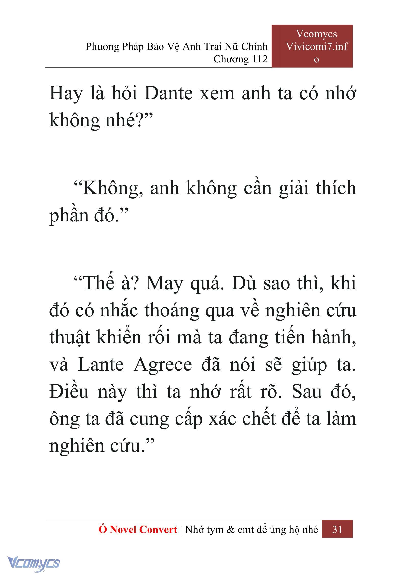 [Novel] Phương Pháp Bảo Vệ Anh Trai Nữ Chính Chap 112 - Trang 2