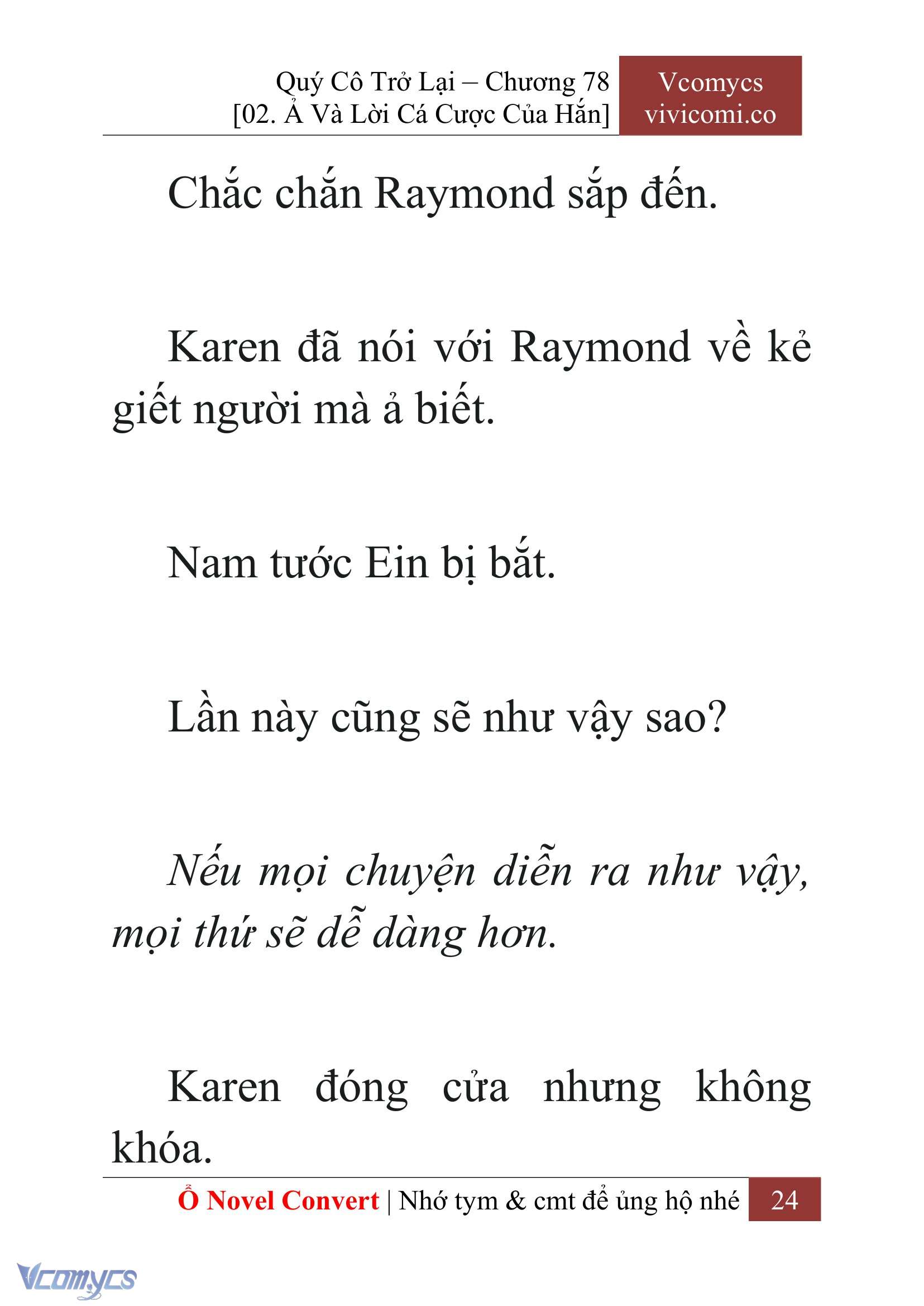 [Novel] Quý Cô Trở Lại Chap 78 - Trang 2