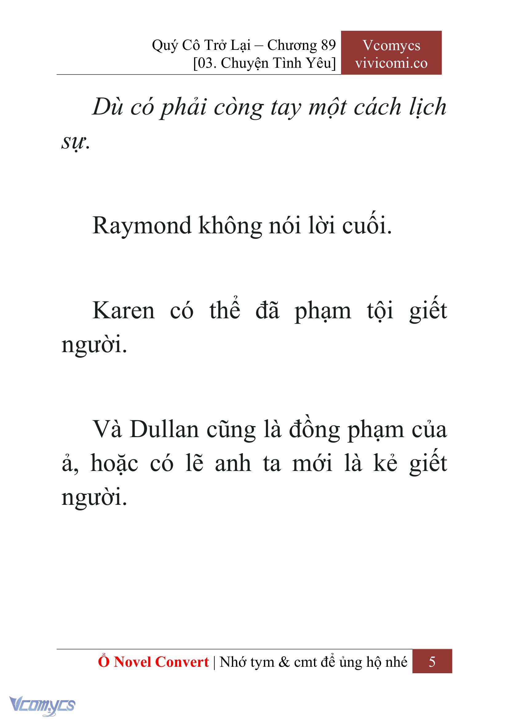 [Novel] Quý Cô Trở Lại Chap 89 - Trang 2