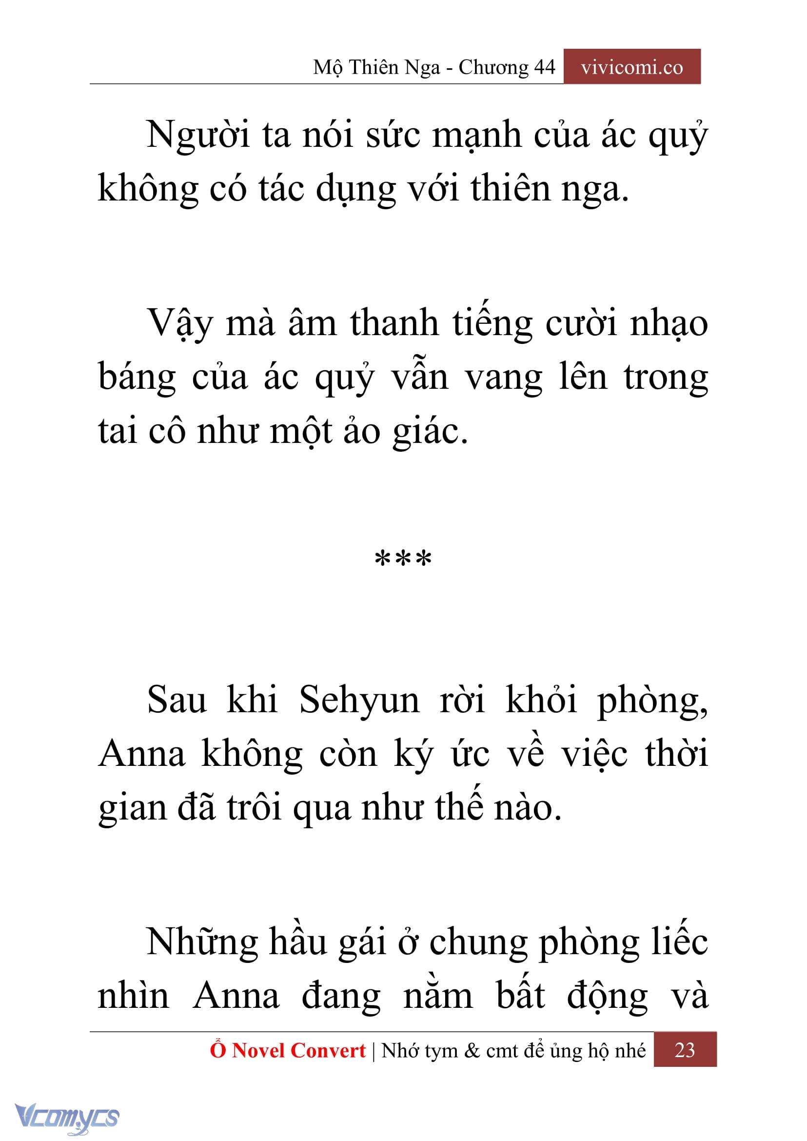[Novel] Mộ Thiên Nga Chap 44 - Trang 2