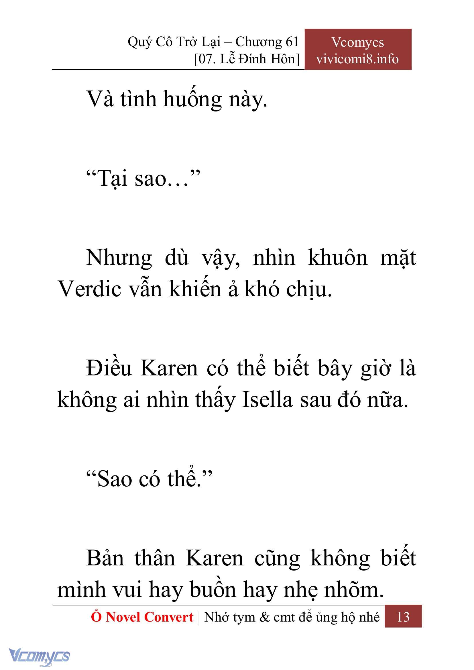 [Novel] Quý Cô Trở Lại Chap 61 - Trang 2