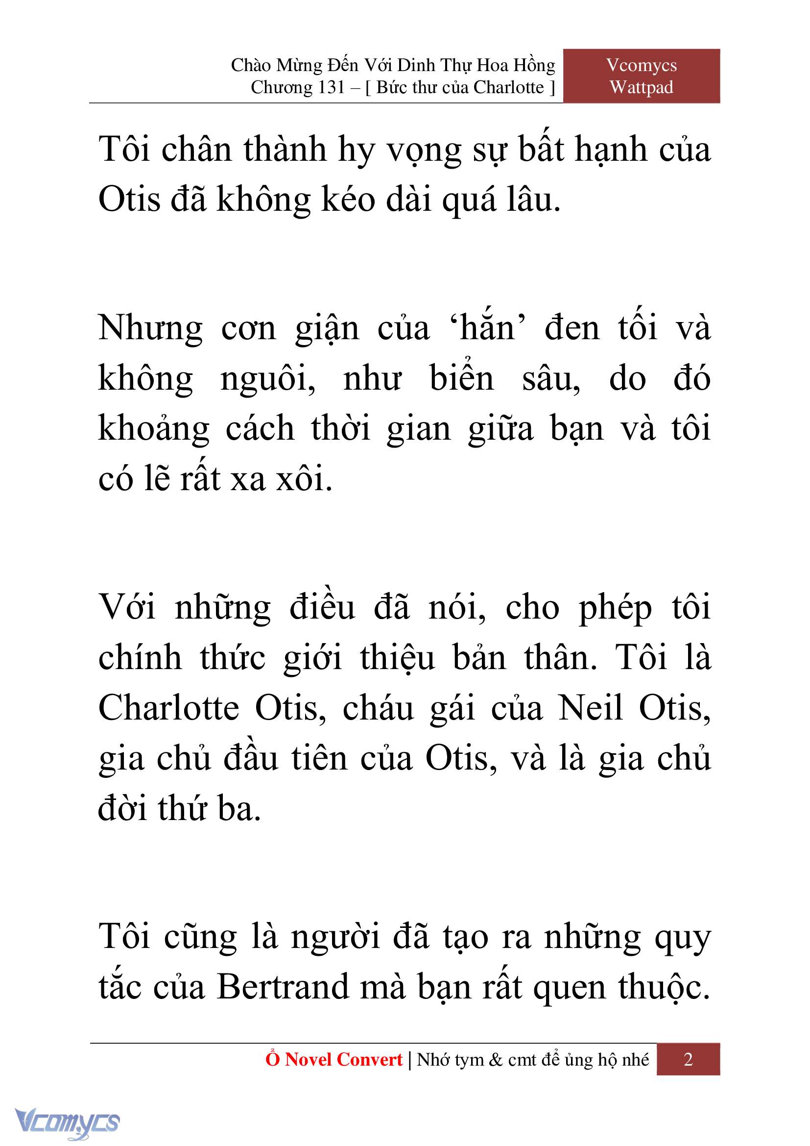 [Novel] Chào Mừng Đến Với Dinh Thự Hoa Hồng Chap 131 - Trang 2