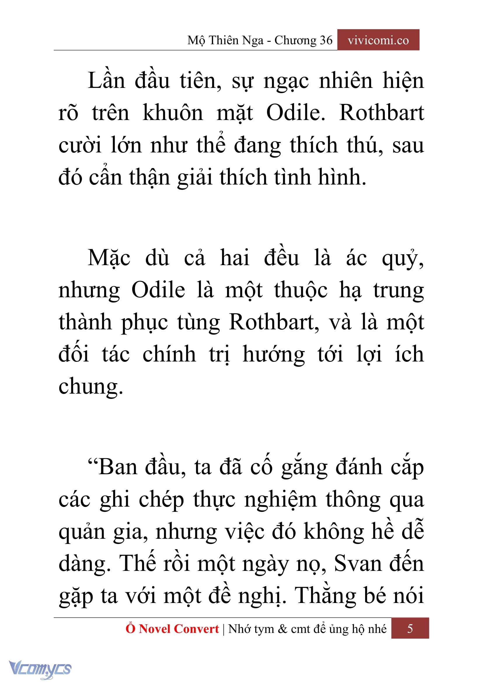 [Novel] Mộ Thiên Nga Chap 36 - Trang 2