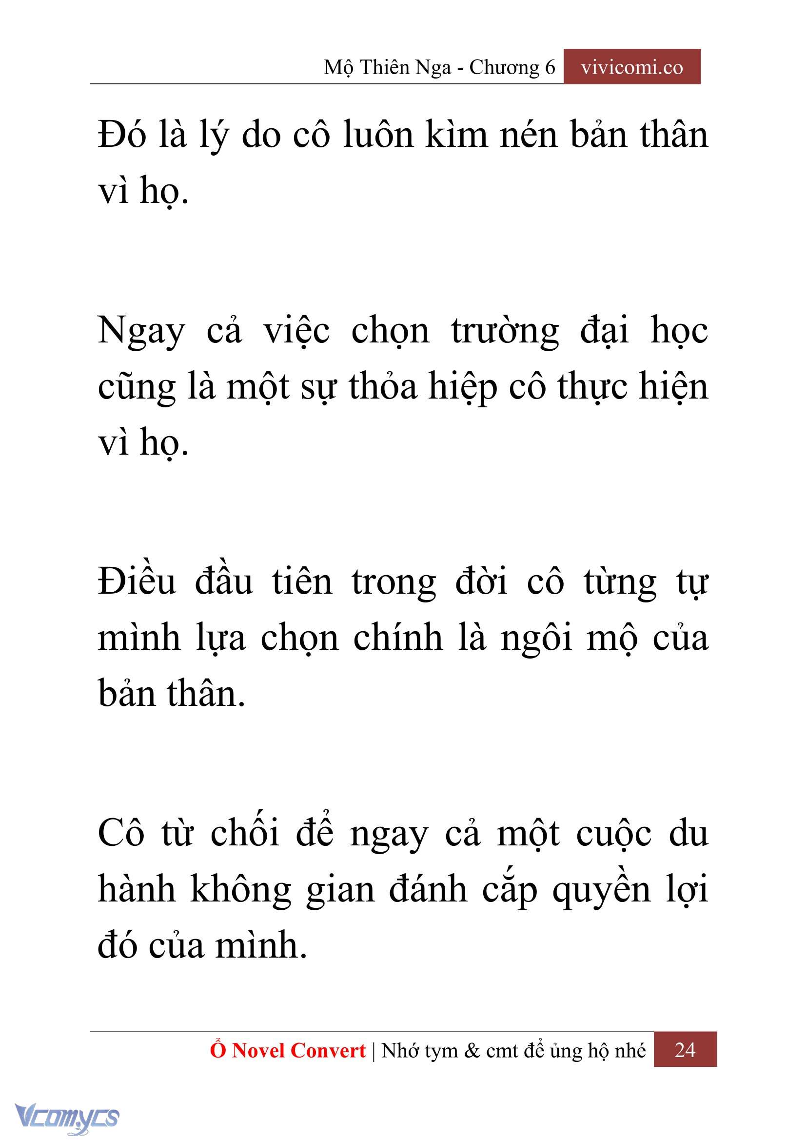 [Novel] Mộ Thiên Nga Chap 6 - Trang 2
