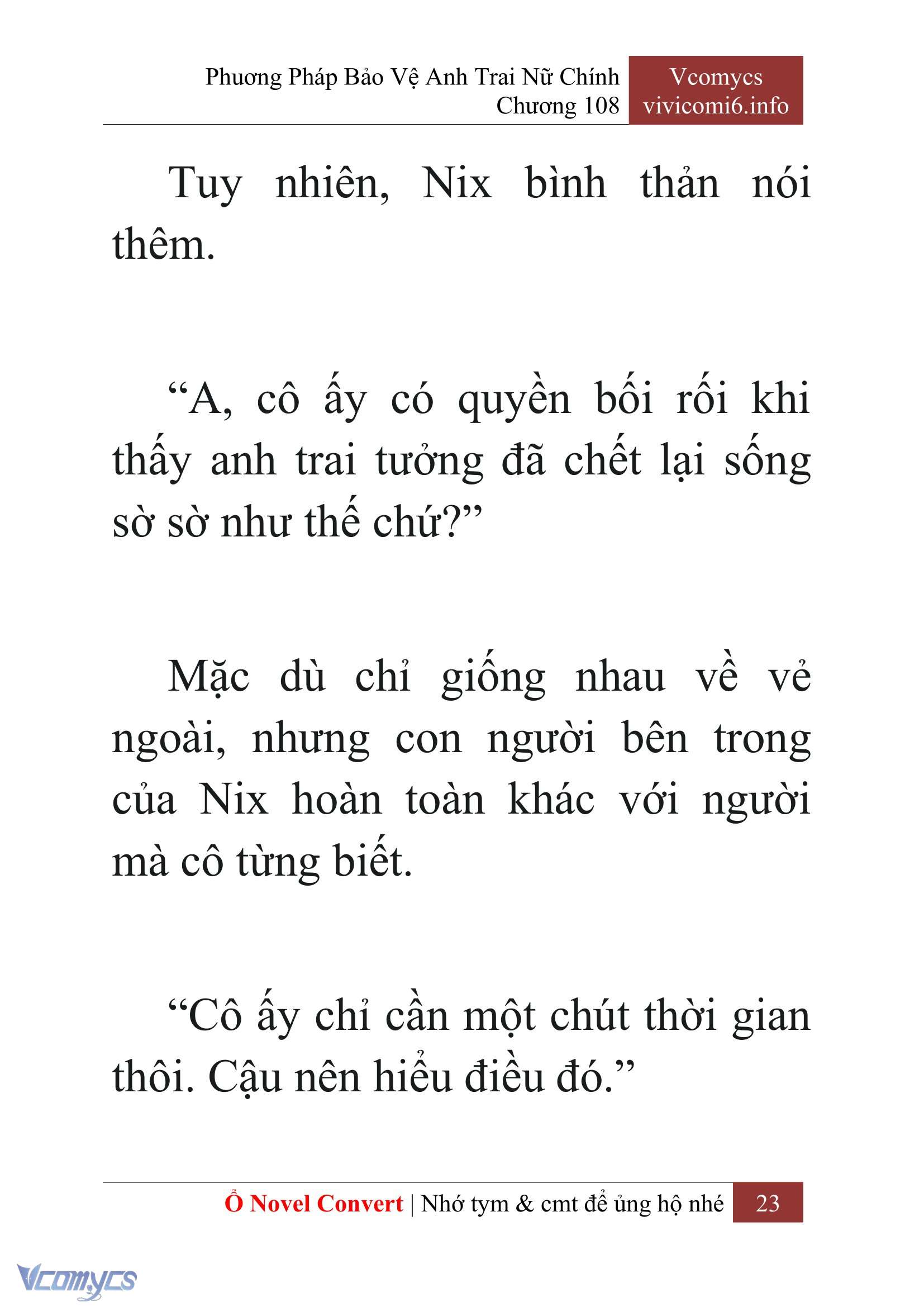 [Novel] Phương Pháp Bảo Vệ Anh Trai Nữ Chính Chap 108 - Trang 2