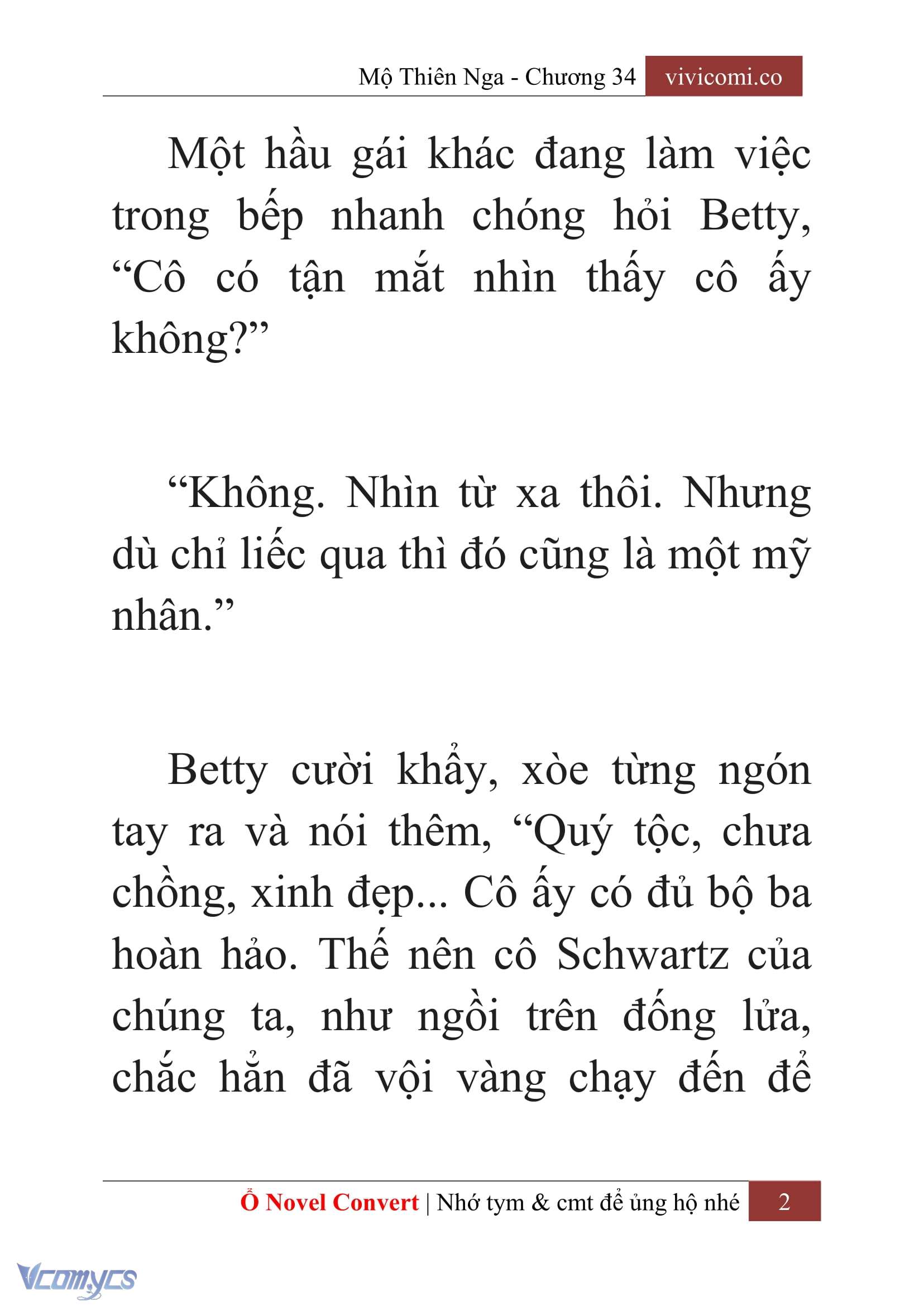 [Novel] Mộ Thiên Nga Chap 34 - Trang 2